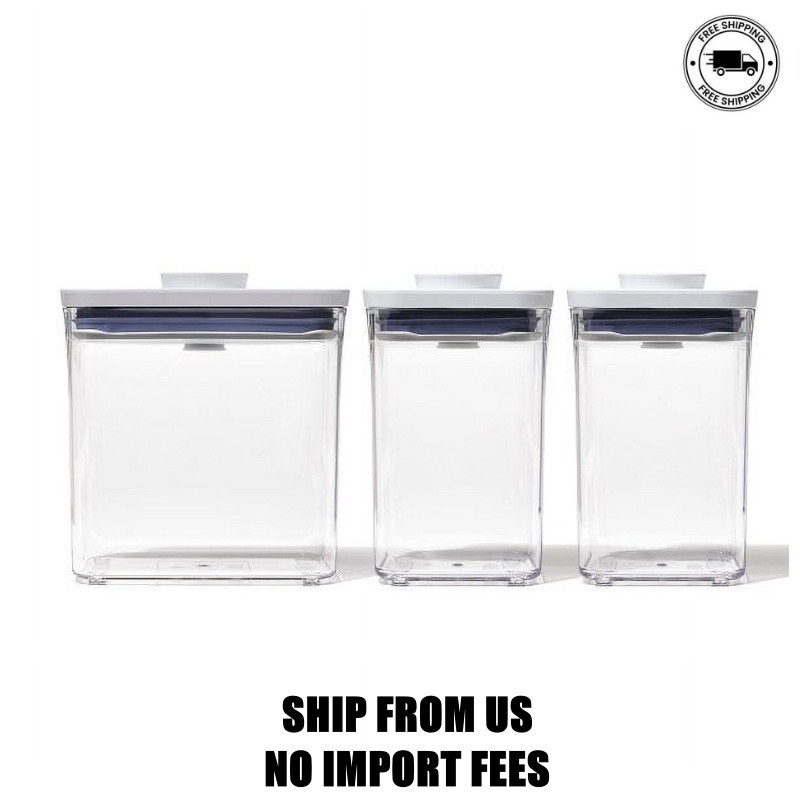 OXO POP Container 3-Piece Everyday Food Storage Container Set, White