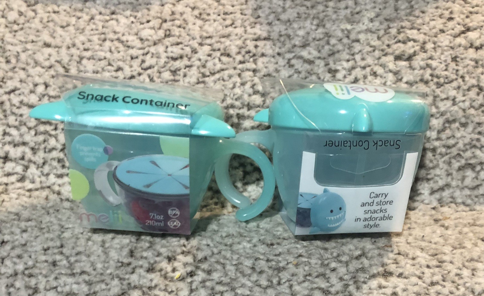 Melii Snack Container Small Shark Design Pet 7.840z – Set of 2