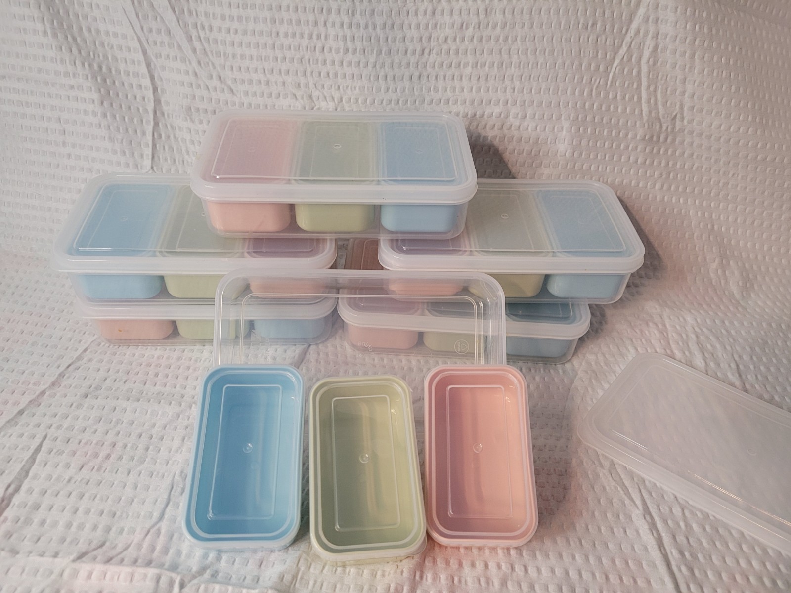 6 Set Snack Containers with 3 Removable Compartments, Food Storage Containers