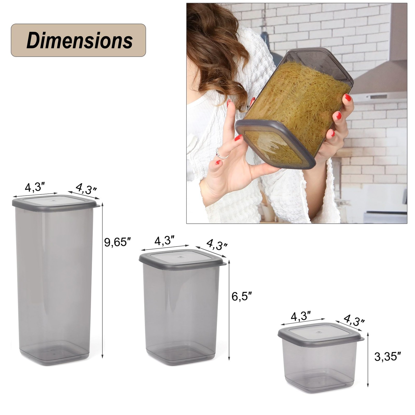 Storage Jars with Lid, Airtight, Set of 24 Storage Containers, BPA-, Storage …