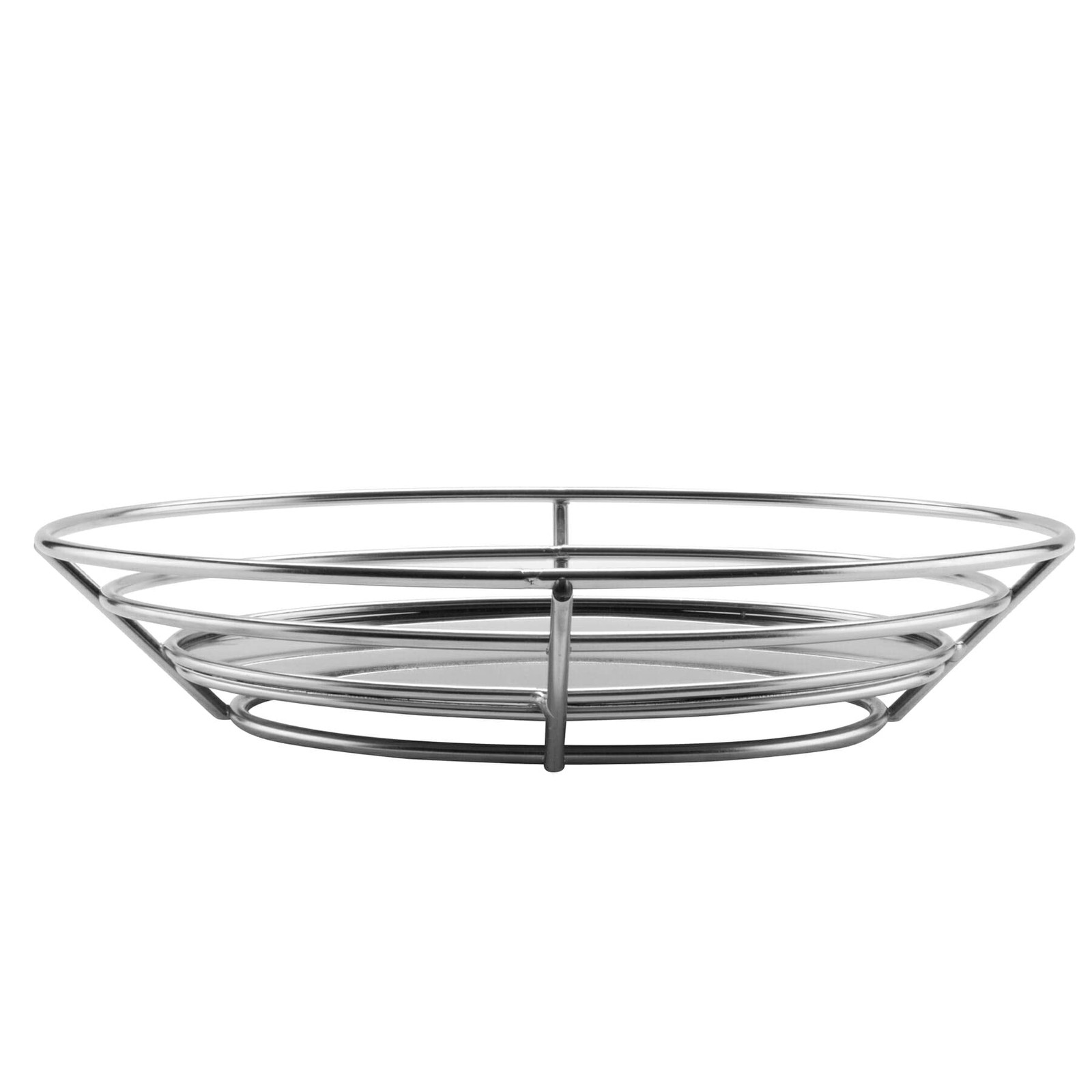 G.E.T. 4-83850 11.25″ x 8.25″ Stainless Steel Oval Basket with Raised Solid B…
