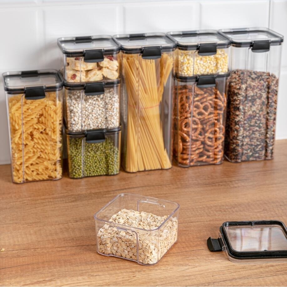 1800ml Food Storage Container Plastic Transparent Rectangular Sealed Box Gift