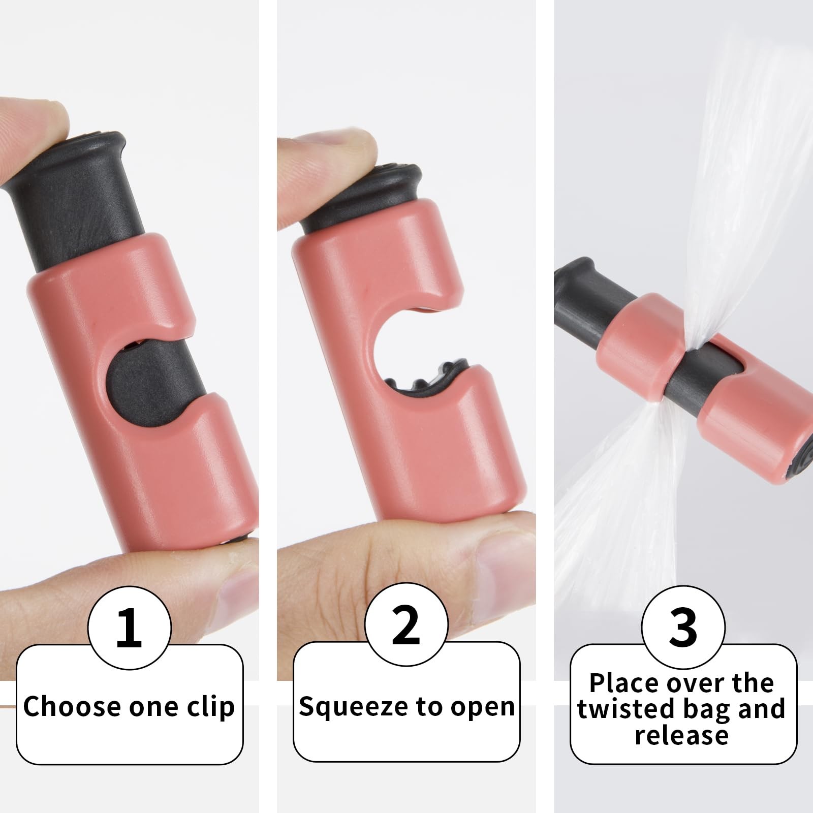 10PCS Colored Squeeze and Lock Bread Bag Clips, Chip Clips, Food, Bag Sealer