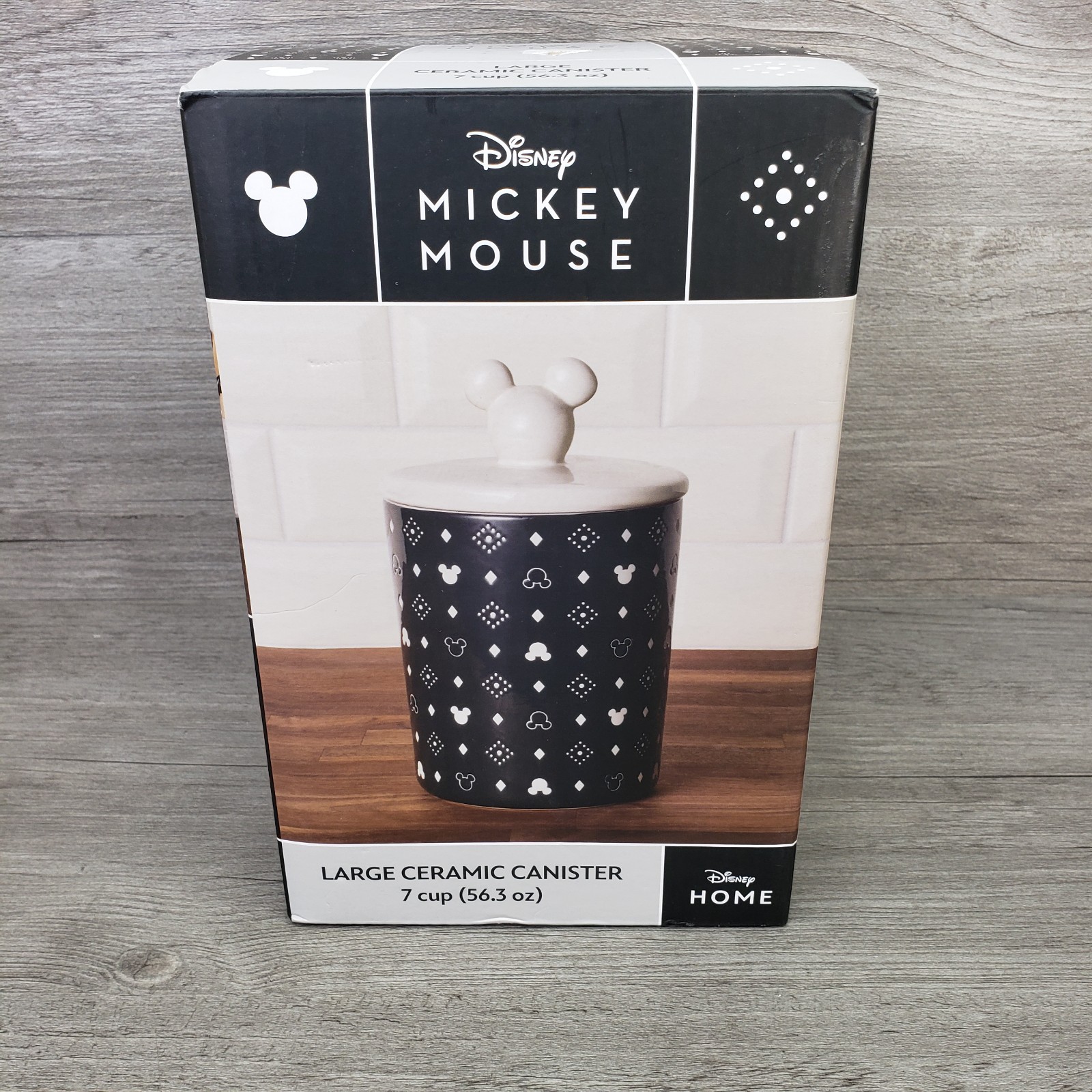 Disney Home Monochrome Kitchen Canister Mickey Black White Container Large 7 Cup