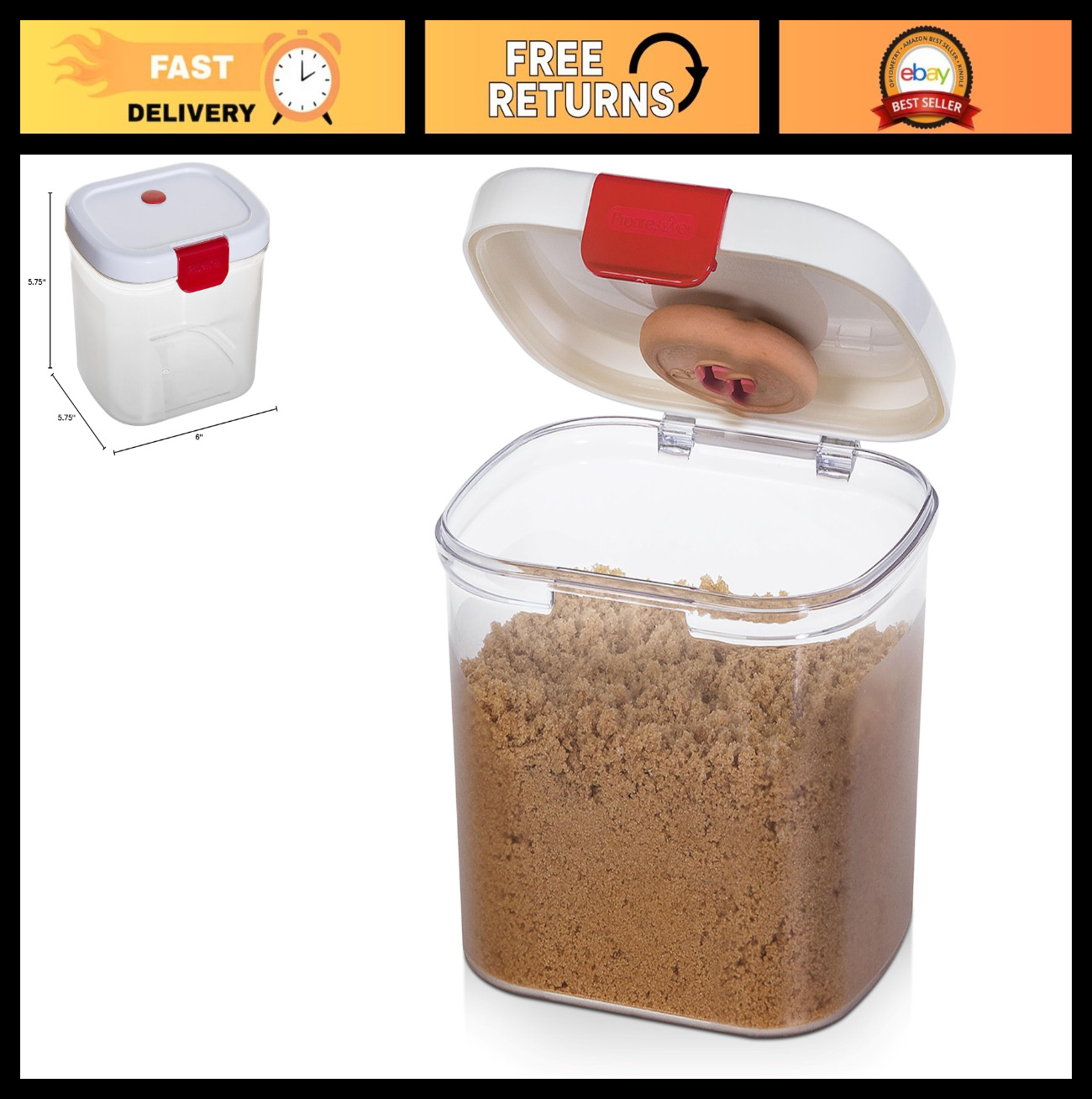 Airtight Brown Sugar Keeper – 1.5 Quart Container with Lid for Moisture Control