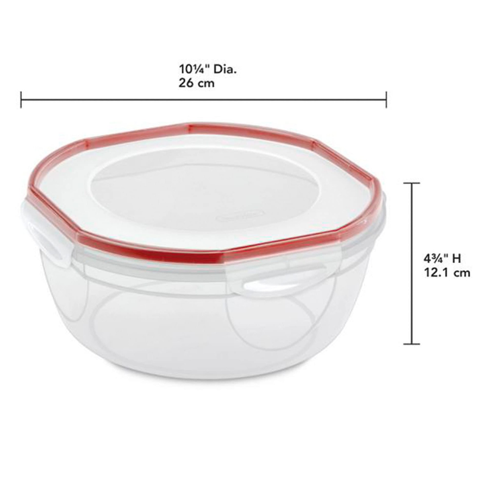 STERILITE Rocket Red Sterilite Plus Ultra Seal Latching Bowl, 4.7 Quart,