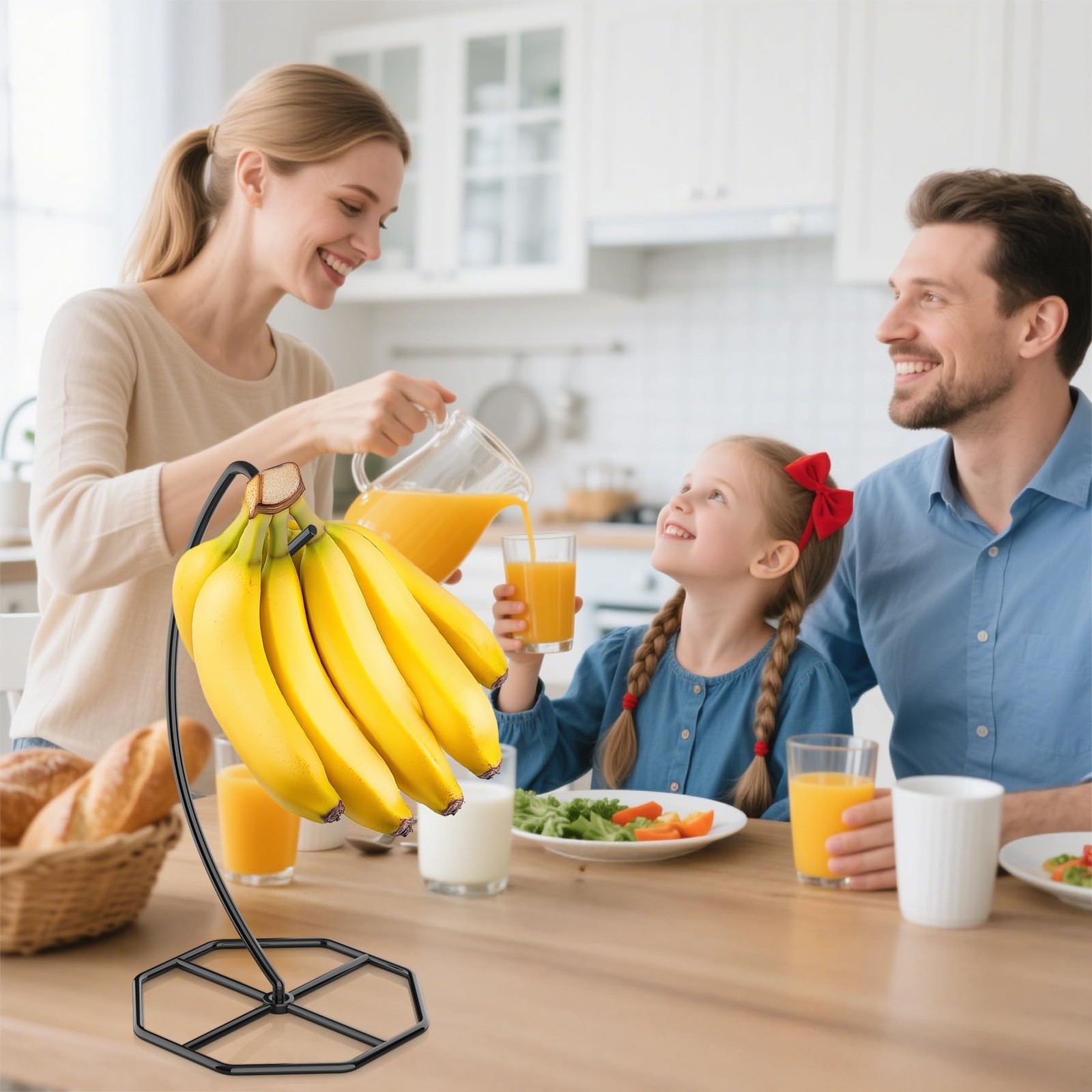 Banana Hanger, Tree Holder Metal Stand Holds Up to 15LB for Kitchen Counter 2 Pc