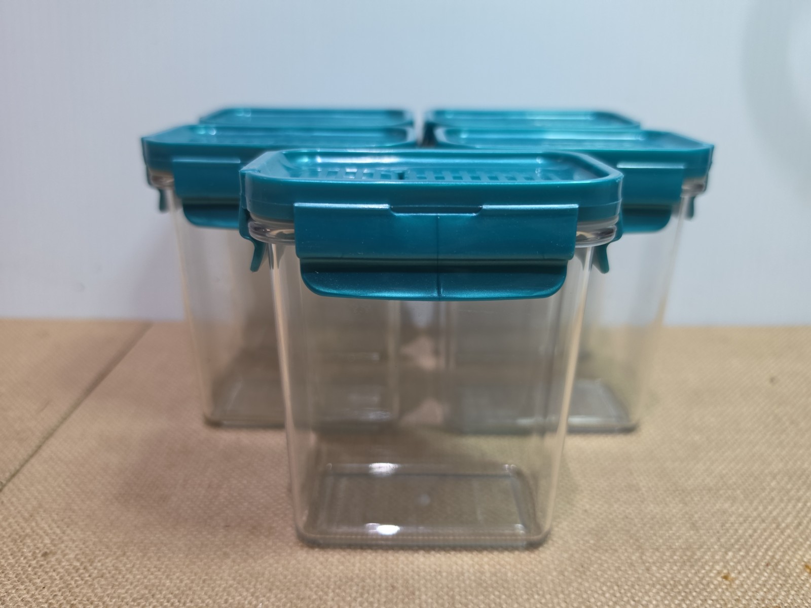 LocknLock Food Storage Container Rectangular Plastic HTE571 Set of 5 8.5oz .26QT