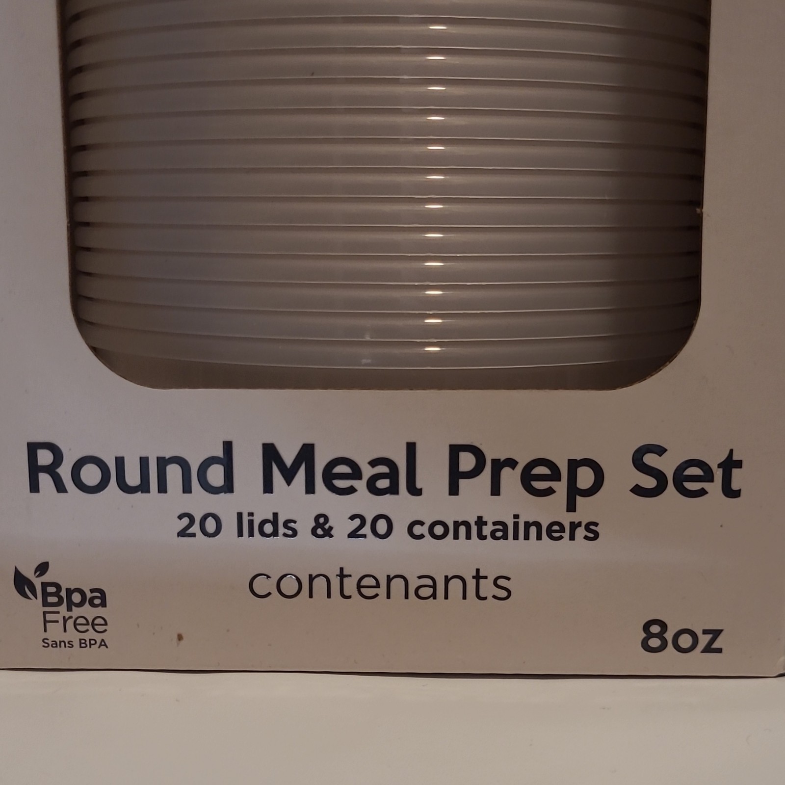 Just Cook 40pc 8oz Round Clear Meal Prep Containers w/ Snap Lids BPA-Free