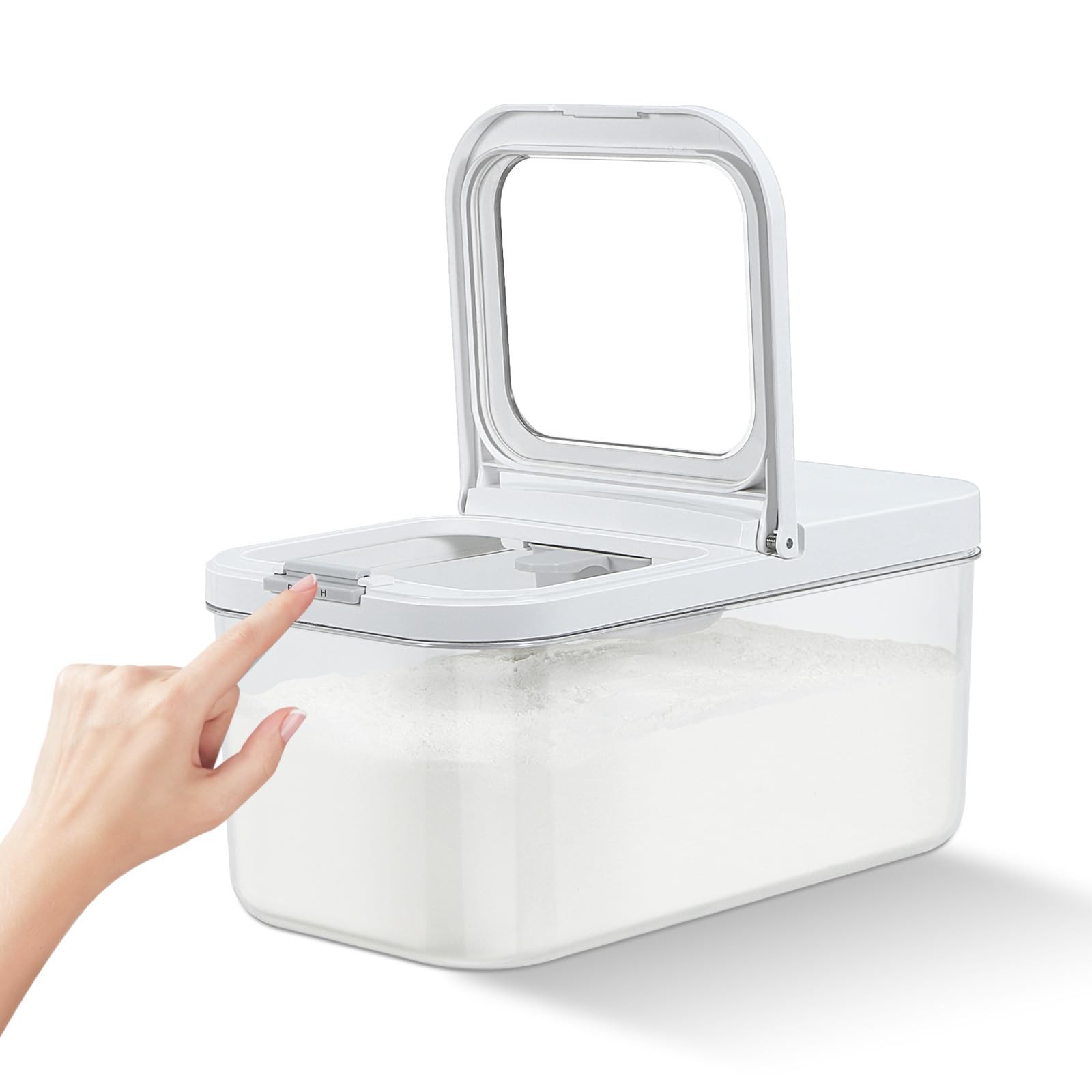 TBMax Rice Flour Storage Container with Automatic Flip-up Lid 13 Lbs | Clear