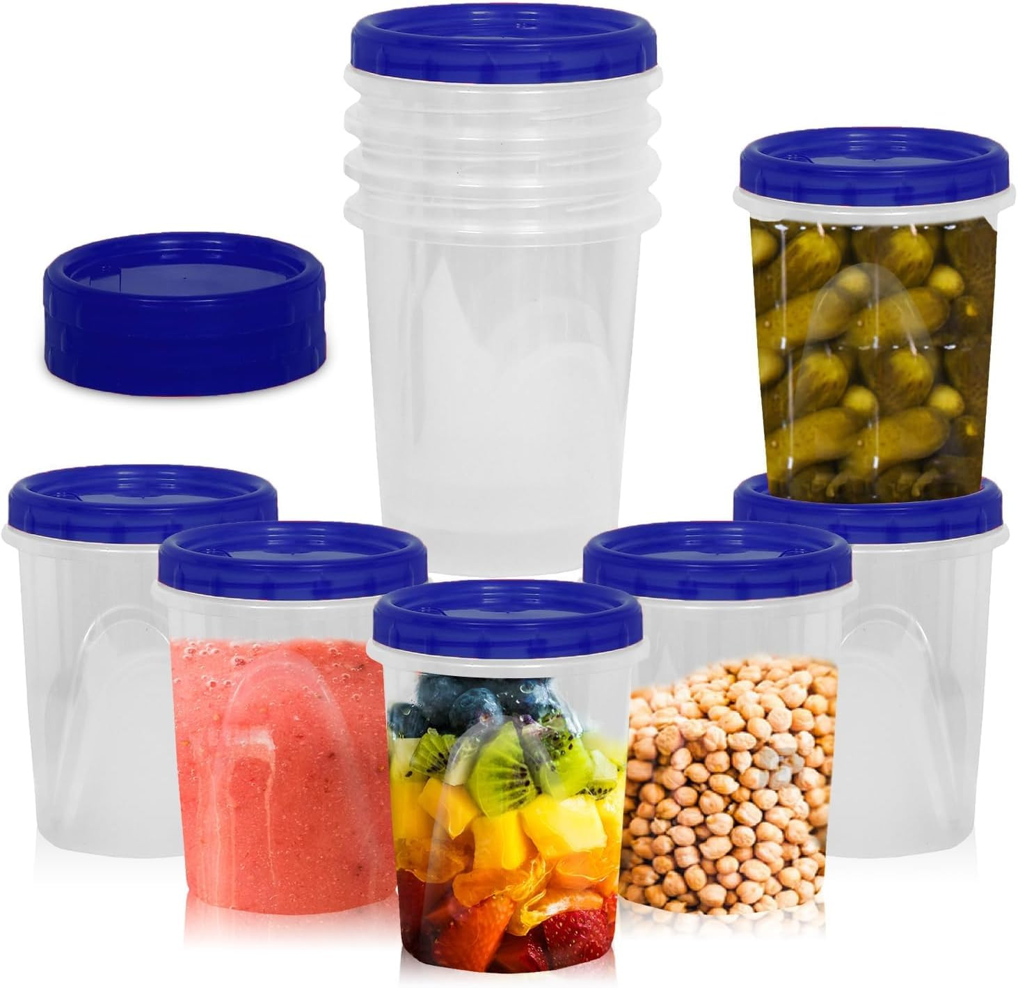 32 Oz – 8 Pack Twist Top Deli Containers Screw and Seal Lids, Stackable Reusabl