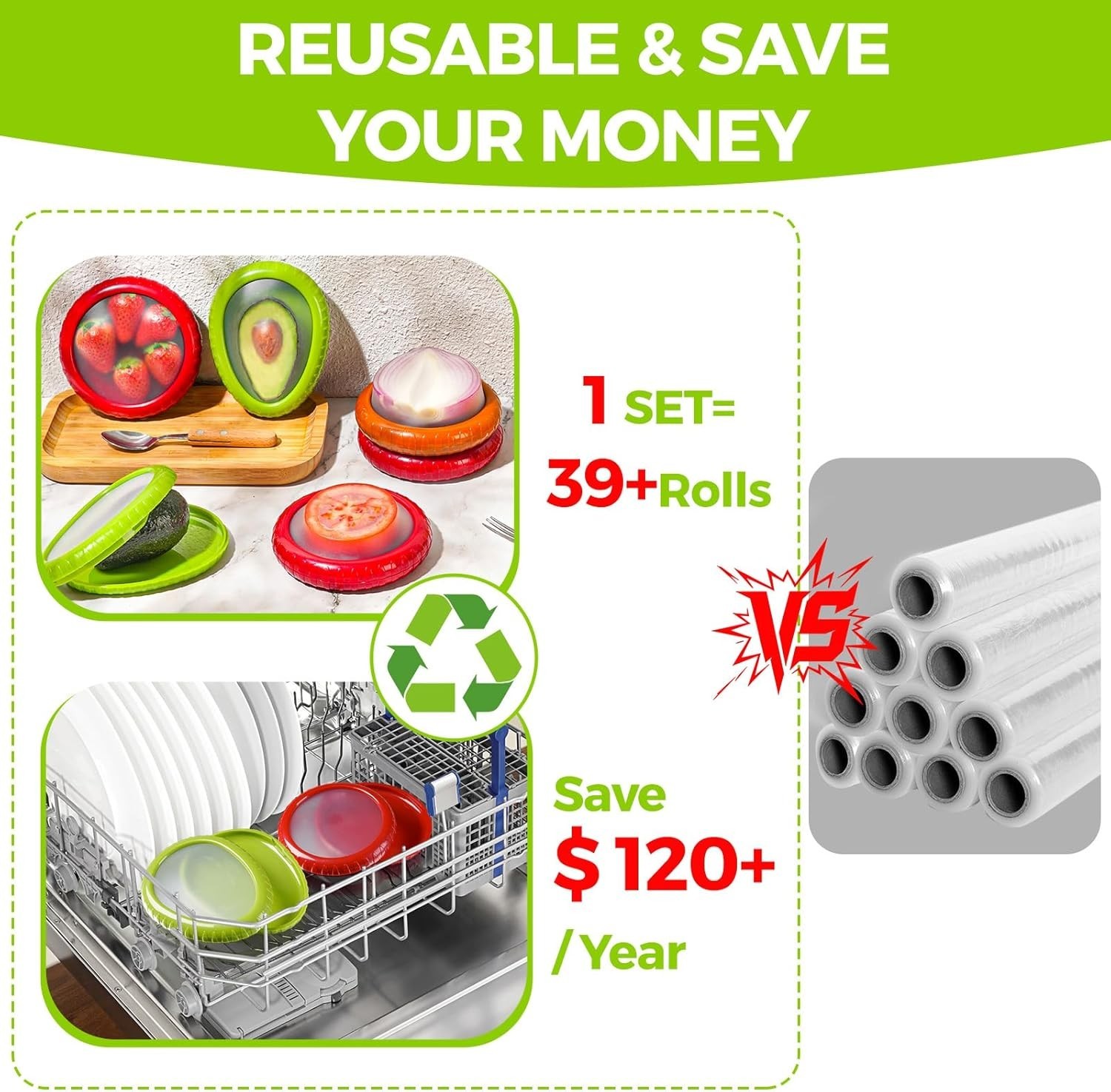 4-Pcs Avocado Saver & Vegetable Storage Set – Silicone Fresh Pods for Fridge