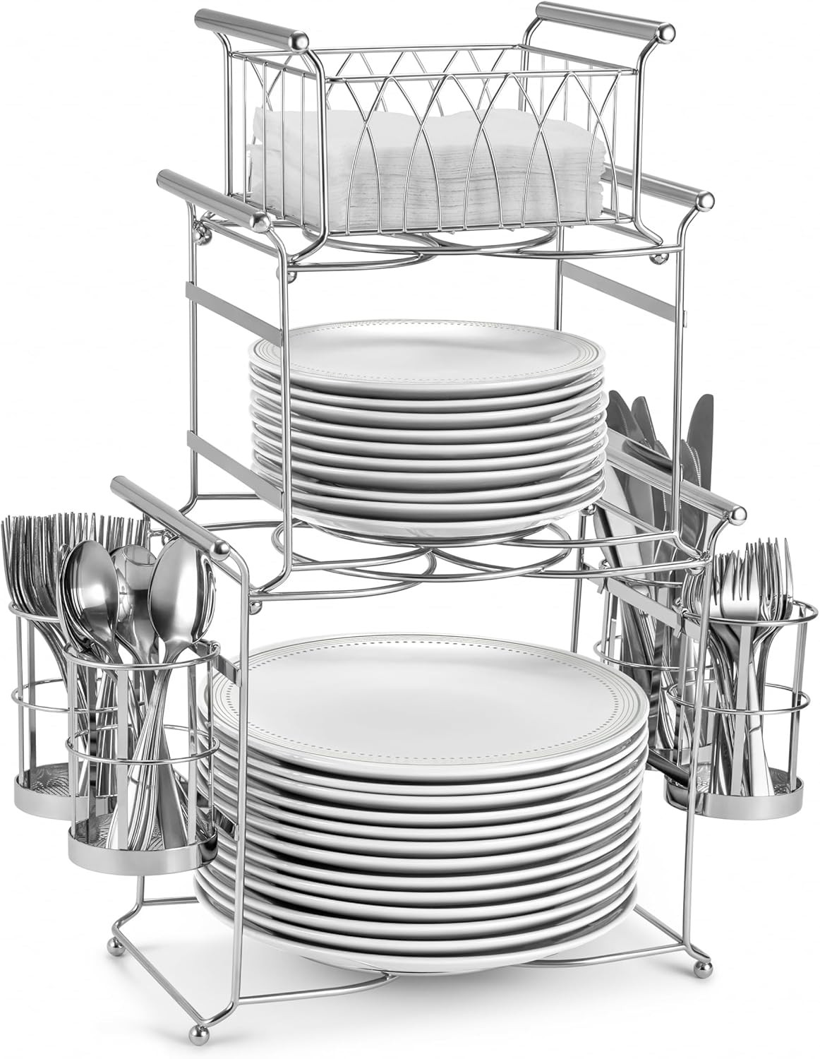 Buffet Caddy — 7-Piece Stackable Set Includes Plate, Napkin