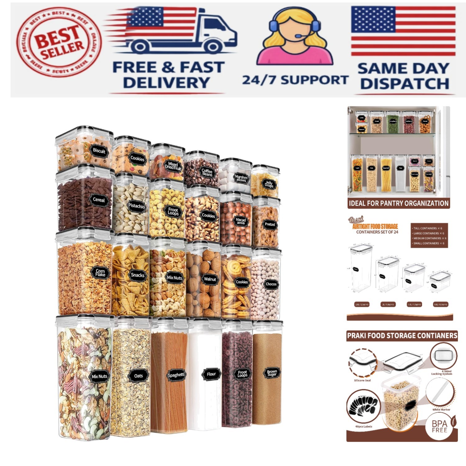 24-Piece Airtight Food Storage Container Set – BPA-Free Organization Solution