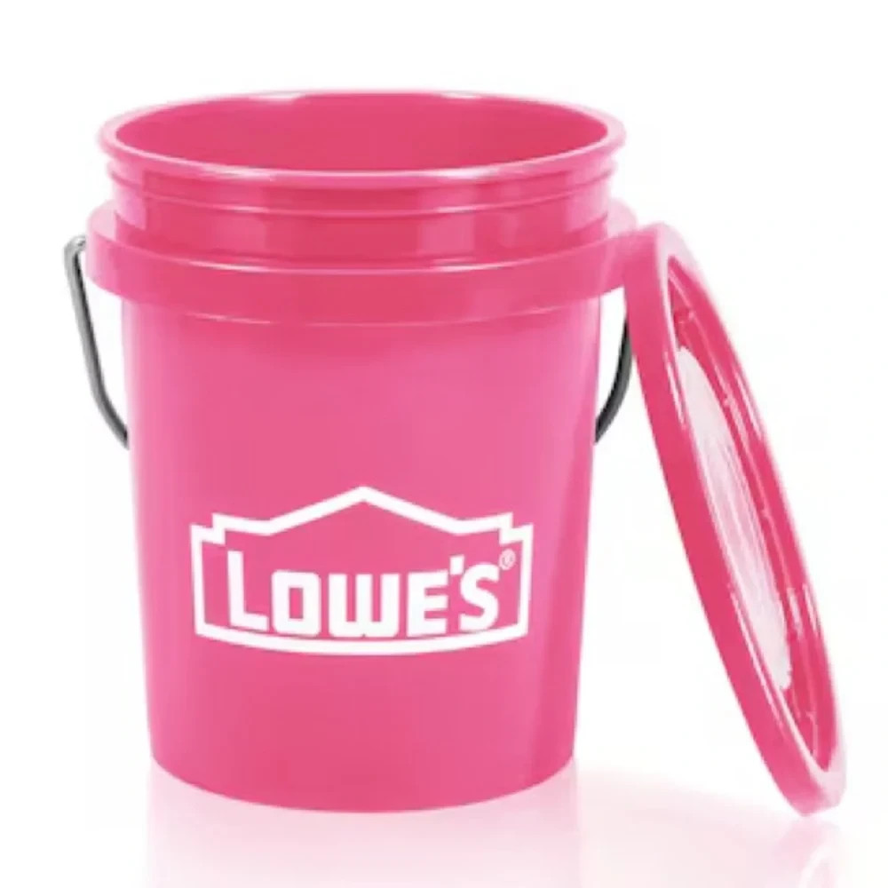 Limited Edition Pink LOWES mini bucket with lid .42 quart NEW!