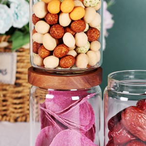 Glass Jars, Food Storage Containers with Airtight Acacia Lids, 20FL OZ(600ml)