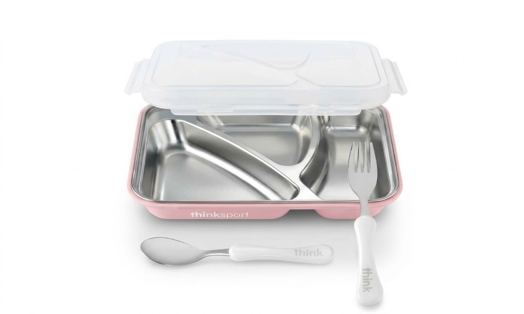 ThinkSport- GO2 airtight travel container PINK + Fork&spoon