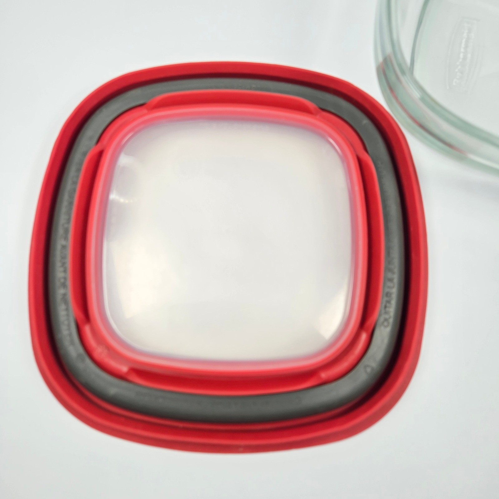 Rubbermaid Easy Find Lids Glass Food Storage Red 8 pc 1 cup, 1.5 cup, 2.5 cup
