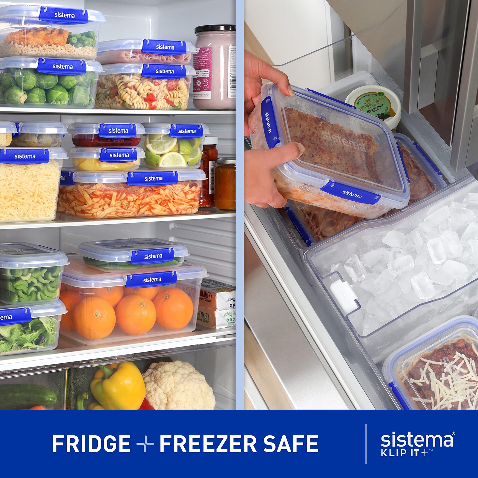 Sistema KLIP IT+ Large 7.5L Rectangle Food Storage Container, Stackable & Air…