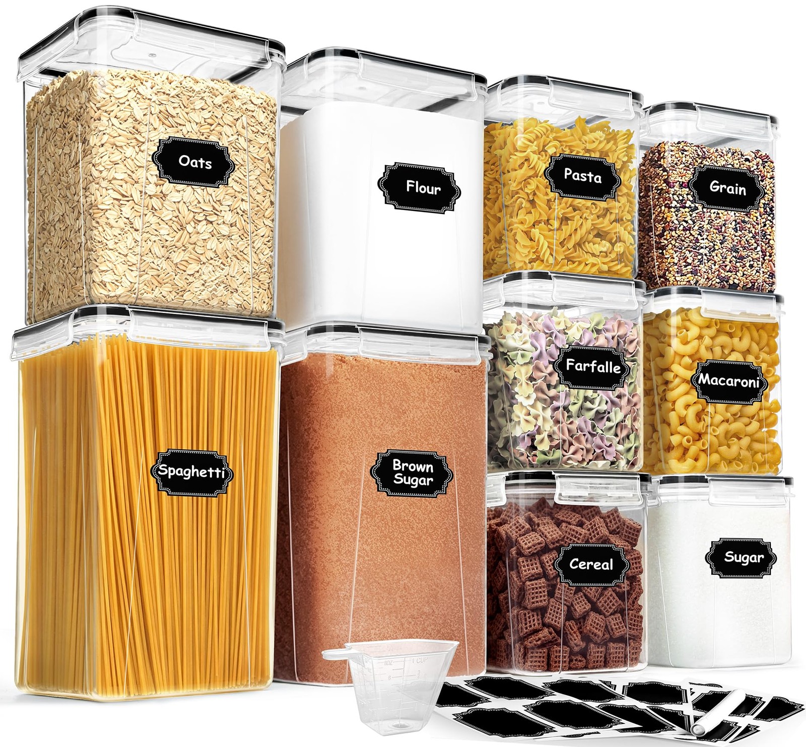 Flour Sugar Storage Containers, 10 Pack Large Airtight Food Storage Container…
