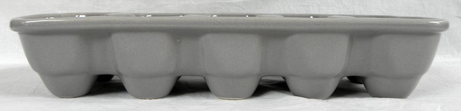 Ceramic Refrigerator Egg Tray, 10 Capacity Holder Keeper, Gray Gloss Finish, Exc