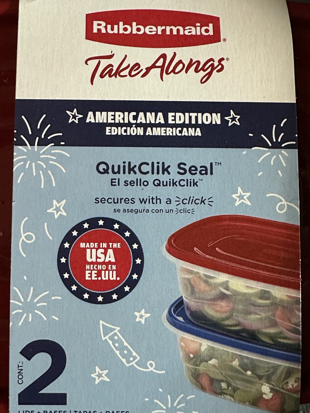 Rubbermaid TakeAlongs 2-Pack *AMERICANA EDITION* 8-Cup Containers