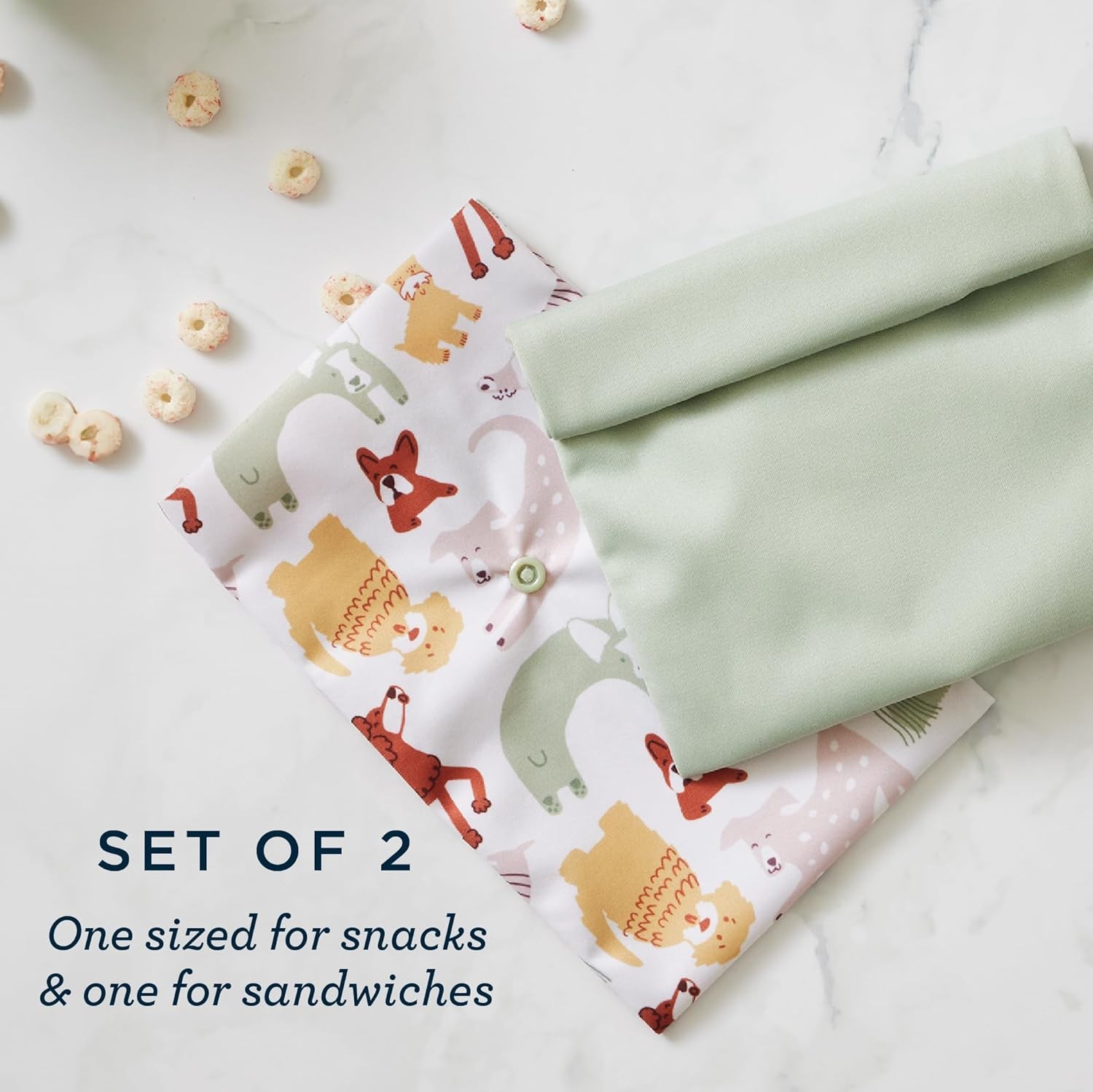 Esembly Snack + Sammy Pouches – Reusable One Size, Botanic Gardens Amethyst