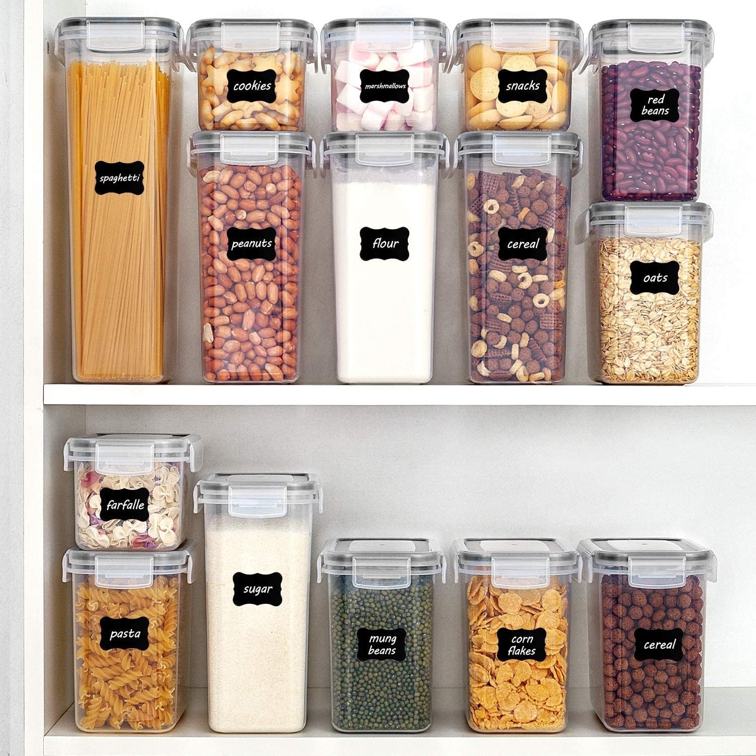 Airtight Food Storage Containers with Lids, 24 Pcs Plastic Kitchen and Pantry O