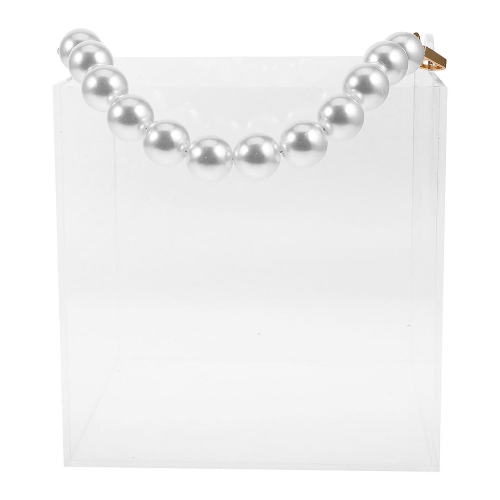 Set of 3 Transparent Acrylic Boxes with Pearl Handles Durable Wedding Gift Boxes