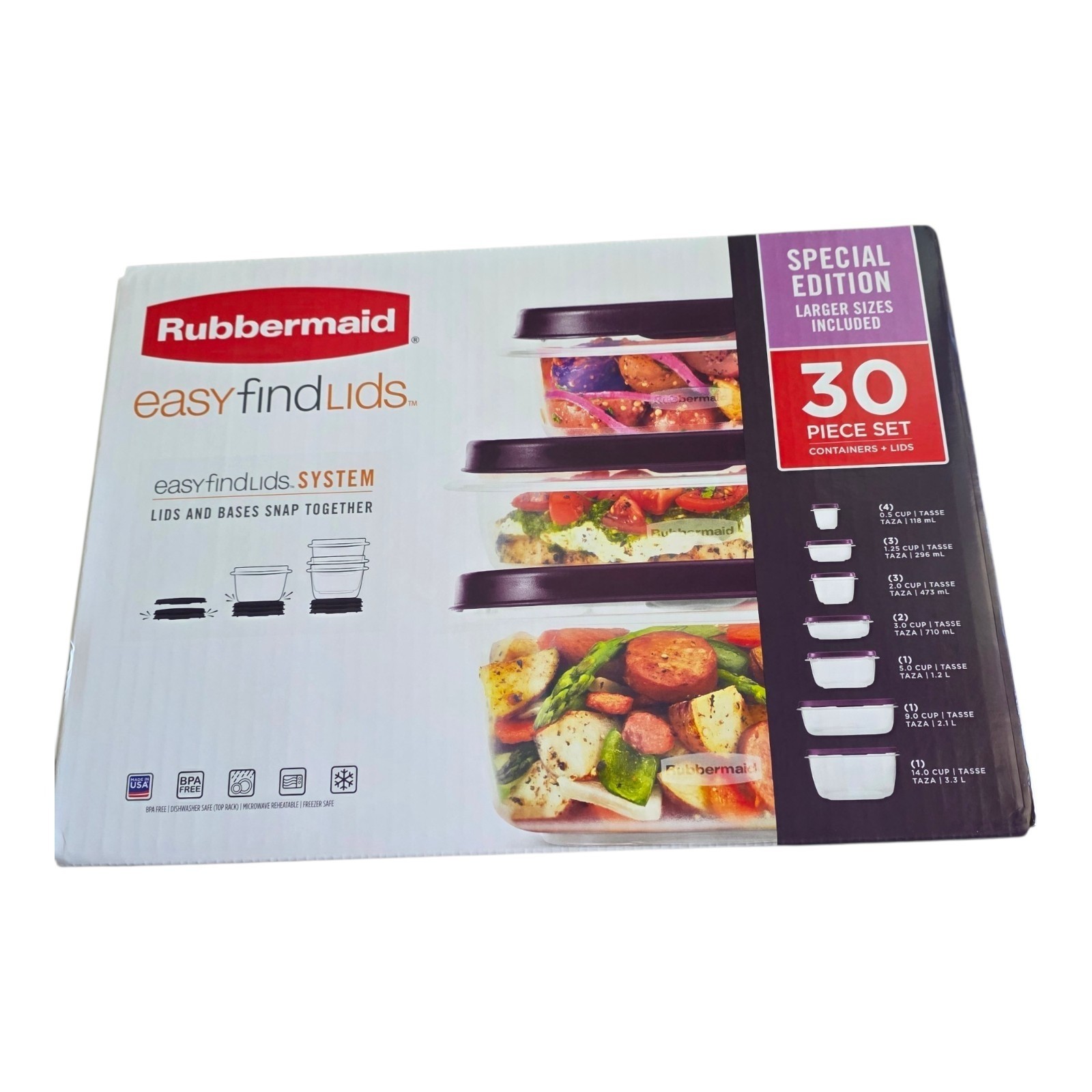 Rubbermaid 30pc Food Storage Set with Easy Find Lids – LIMITED EDITION AMETHYST