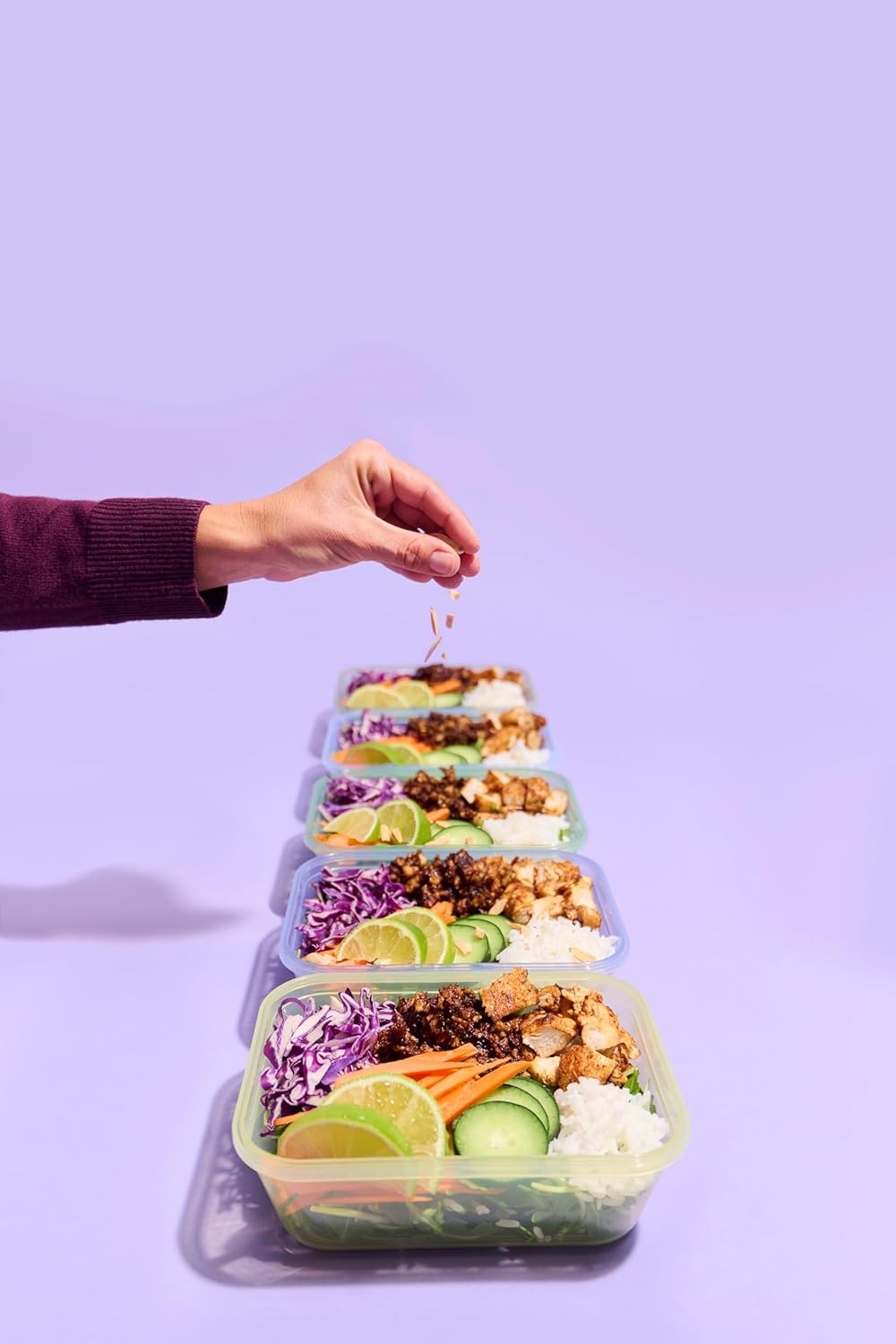 Ello Snap & Nest 10-Piece 4.5 Cup Plastic Meal Prep Set, Reusable Food Container