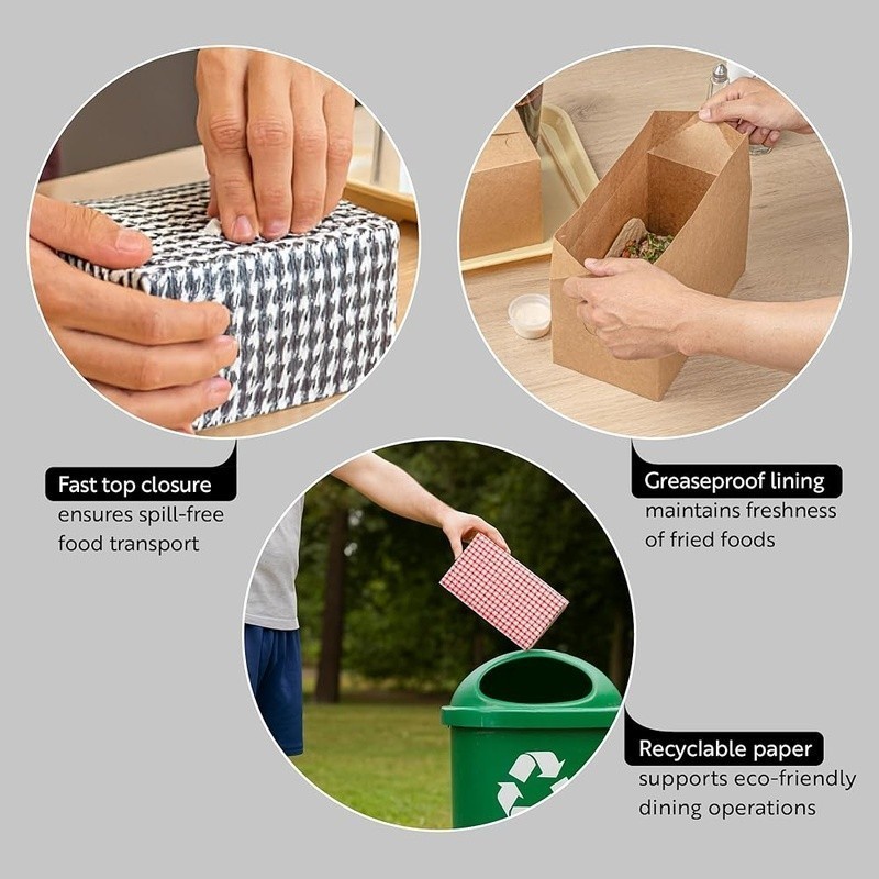 Fast Top Paper Takeout Container 71oz Leak Proof Durable Food Box Meals New