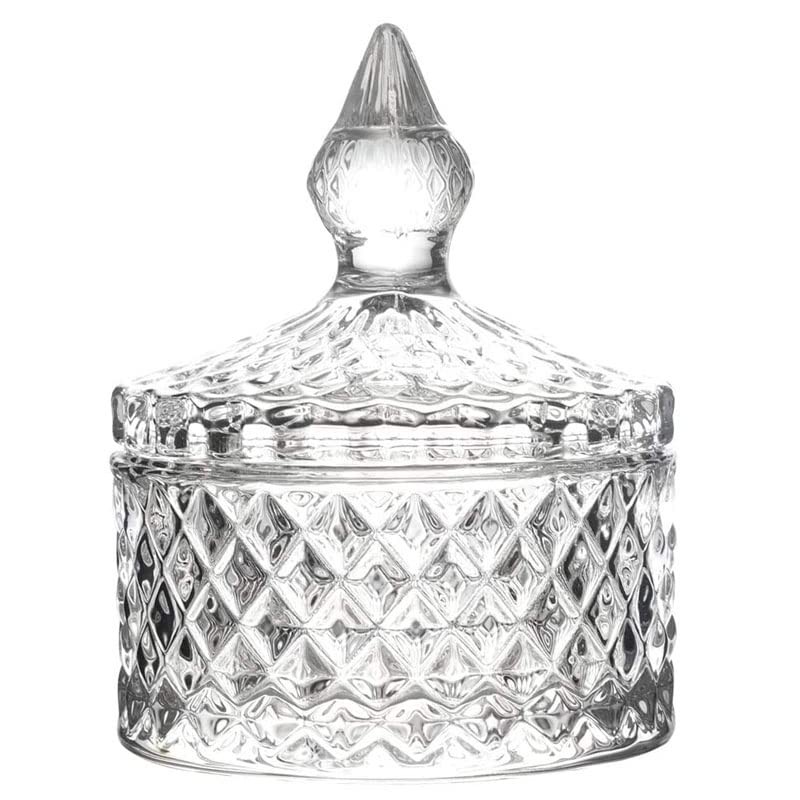 Glass Candy Storage Box Clear Sugar Dish With Lid Crystal Covered Candy Bowl …