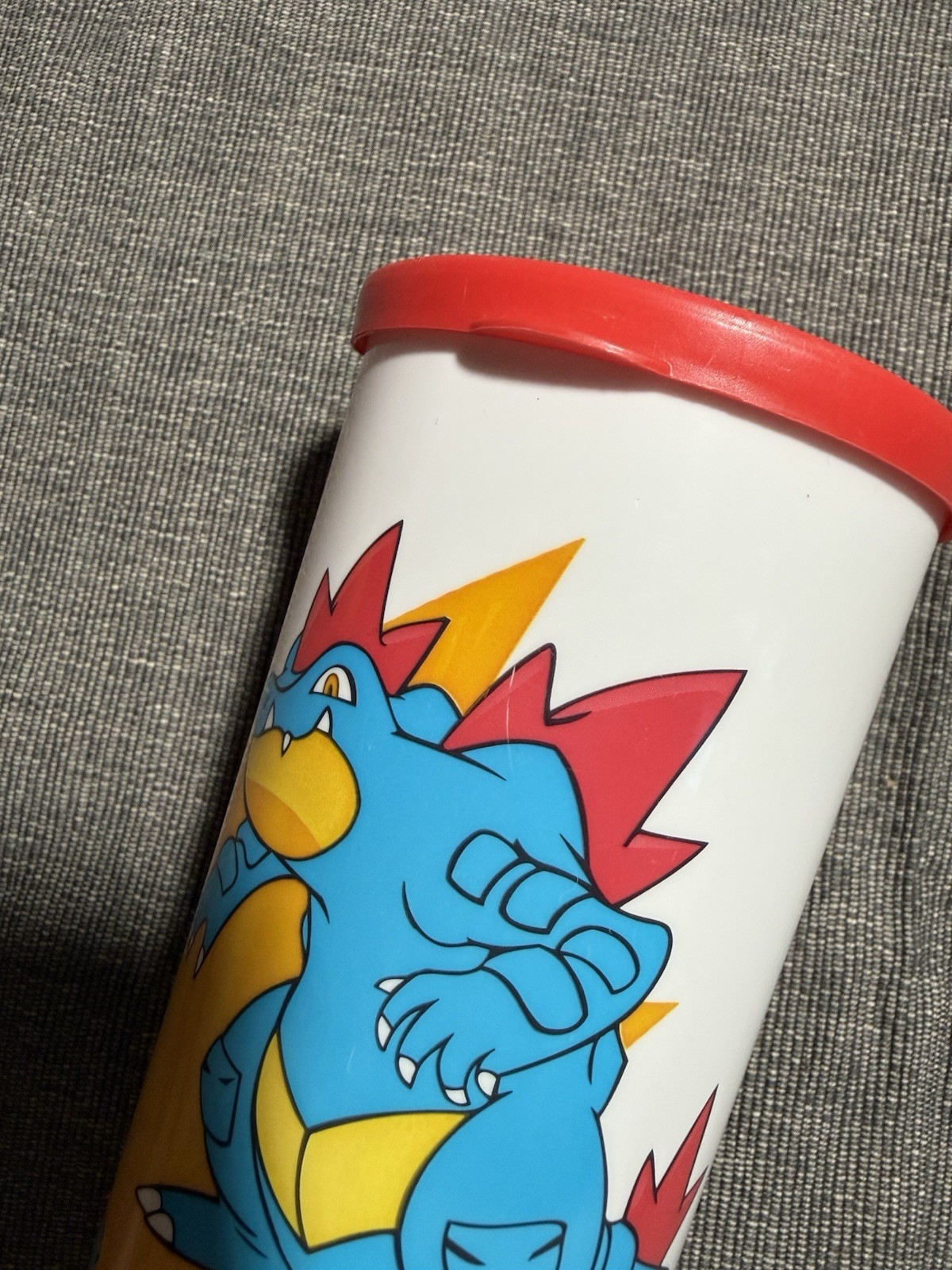 Vintage 2001 Tupperware Pokémon Totodile Croconaw Feraligatr 16 oz Plastic Cup