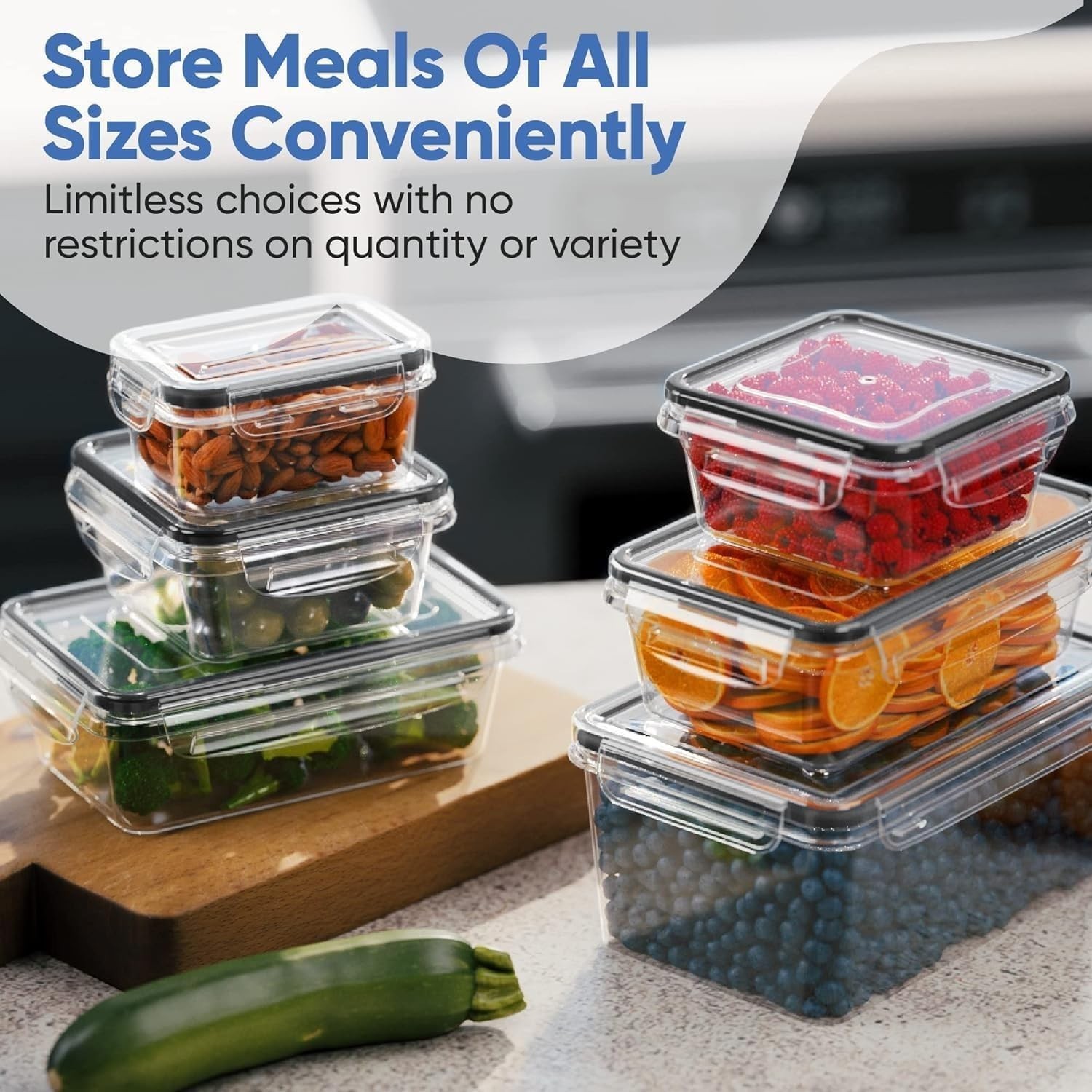 Chefs Path 48 Piece BPA-Free Plastic Food Storage Container Set W/ 24 Containers