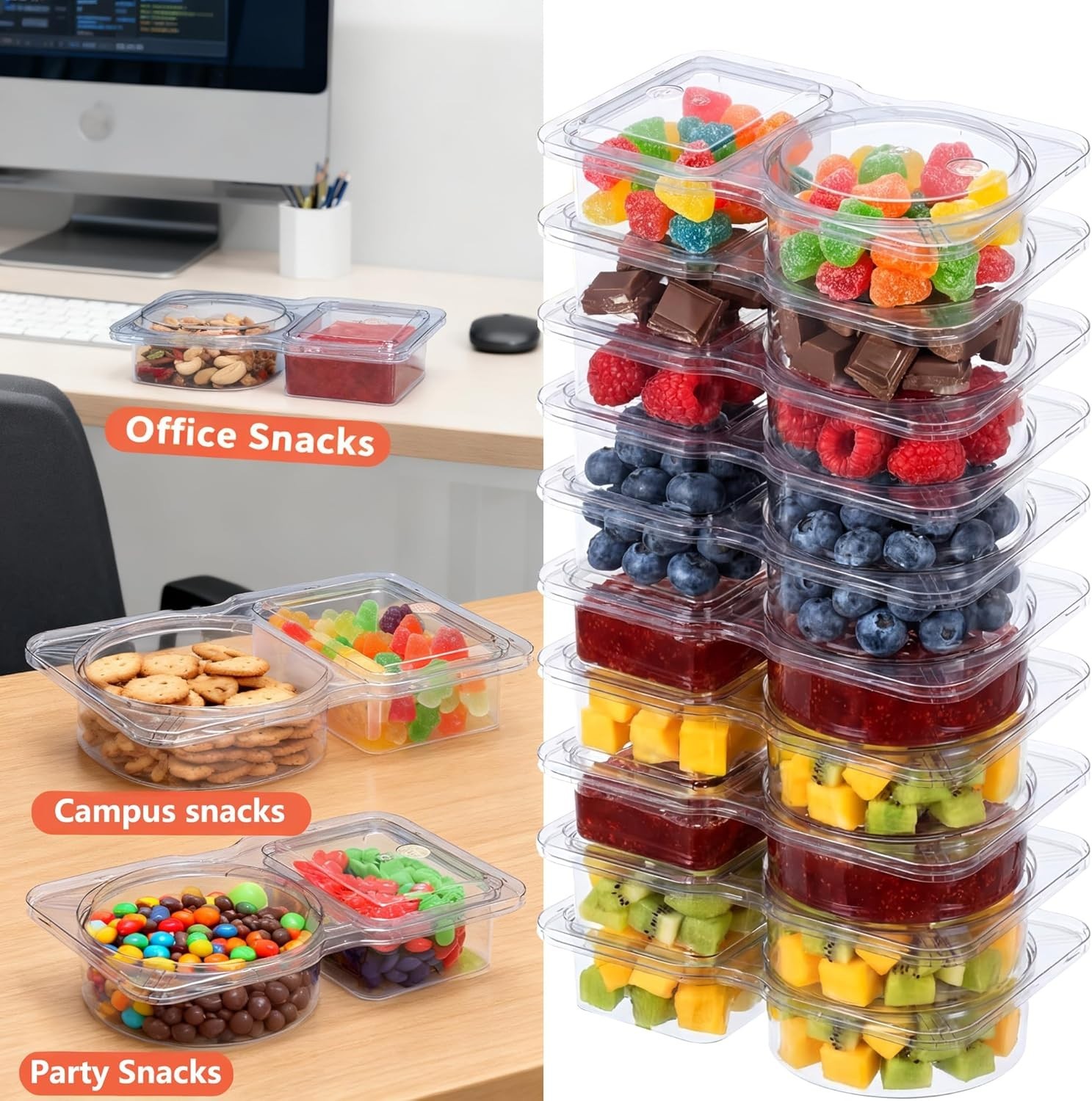 10 Pack Airtight 2-Compartment Meal Prep Containers | Microwave & Dishwasher …