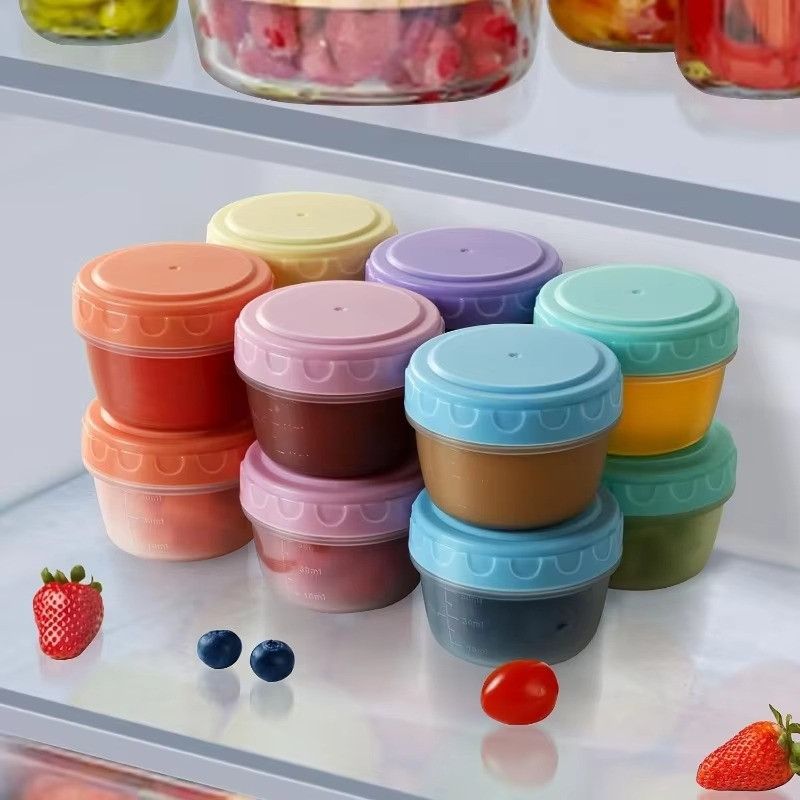 6 Pack 2oz Salad Dressing Containers with Lids Dipping Sauce Cups for Snacks