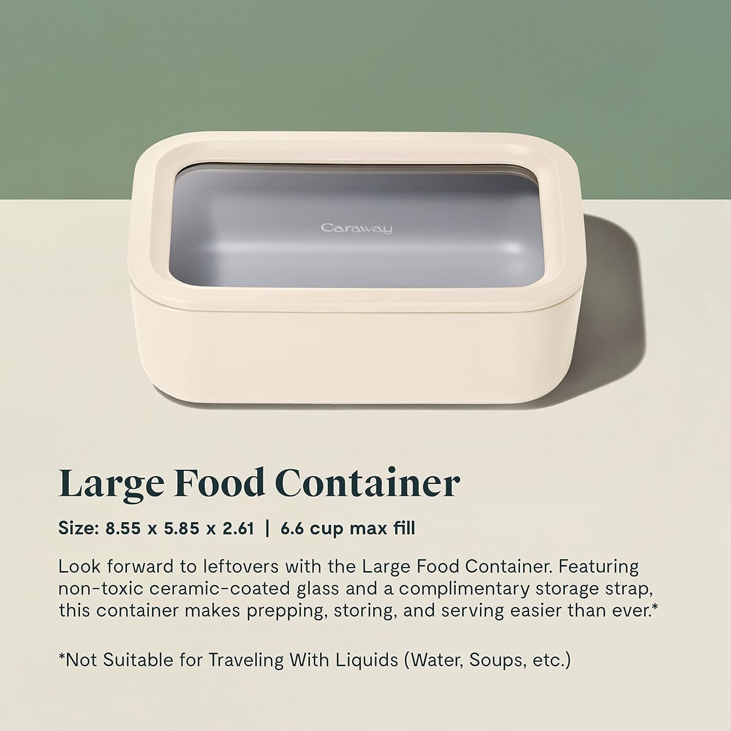 Glass Food Storage 6.6 Cup Container Ceramic Coated Food Container for Home US