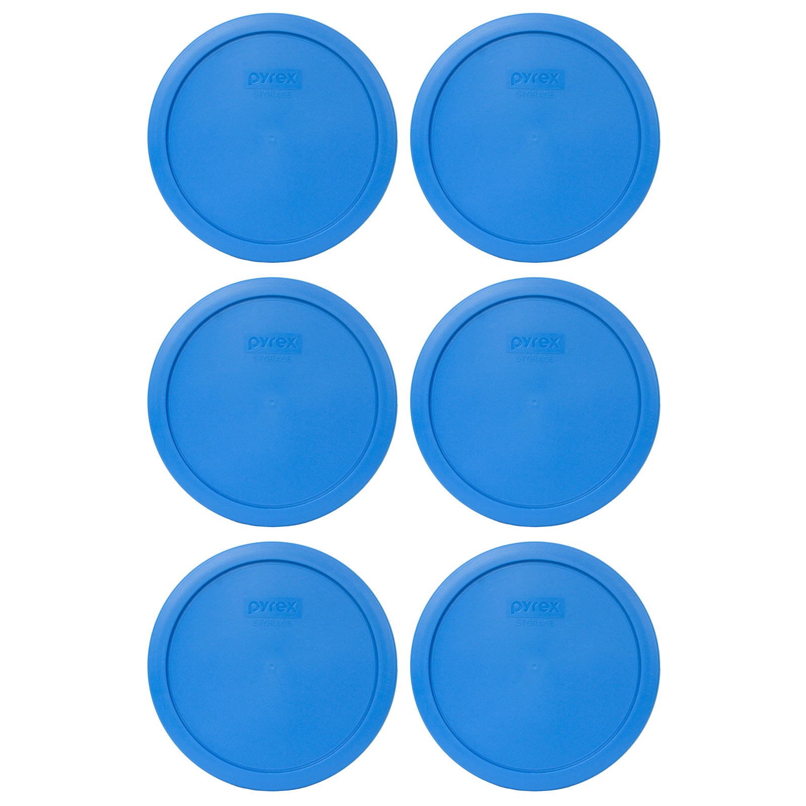 Pyrex 7402-PC 6/7 Cup Marine Blue Replacement Plastic Storage Lid Cover (6-Pack)