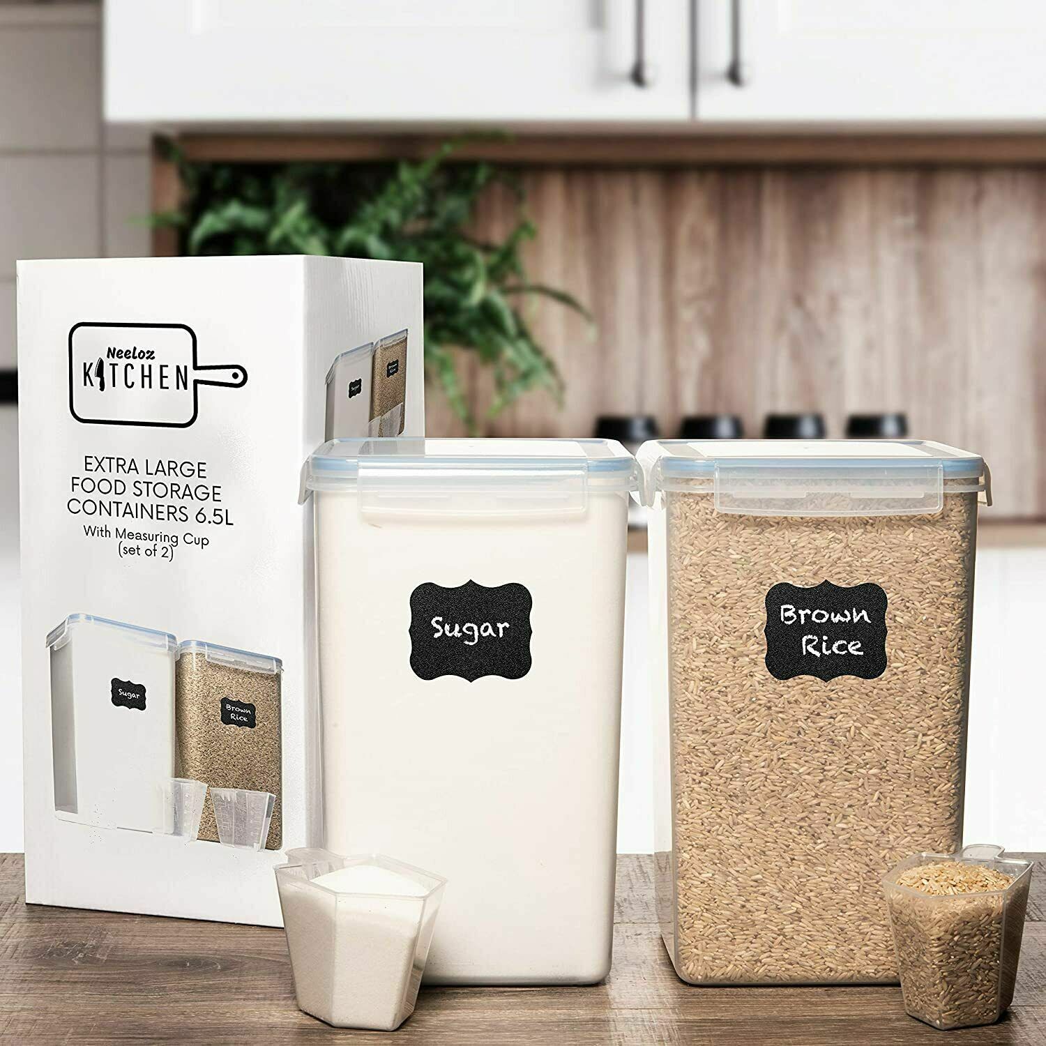Set of 2 Extra Large 8.5L Food Storage Containers with Airtight Lids Retails