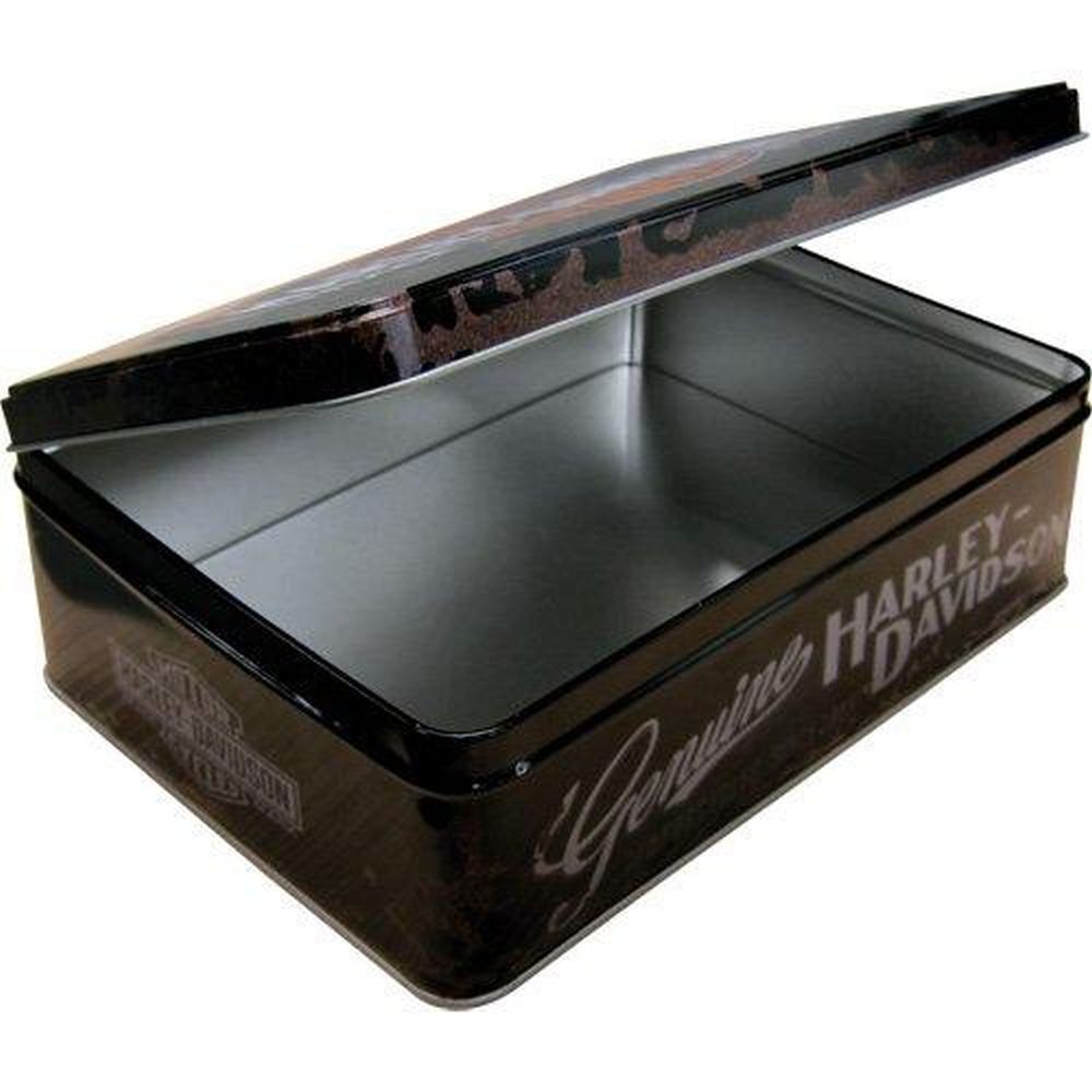 Nostalgic-Art – Flat Tin Box Metal Storage Container – Harley-Davidson Genuine