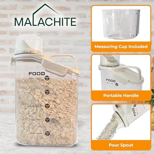 Two Pack Food & Cereal Storage Container – 2.6L Airtight Plastic Kitchen Organiz