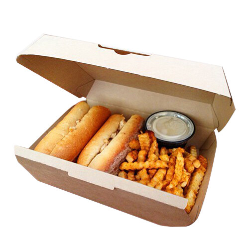 Burrows Paper Eco-Flute Windowed Meal Box , 8″ x 6″ x 3″ , Kraft | 200/Case