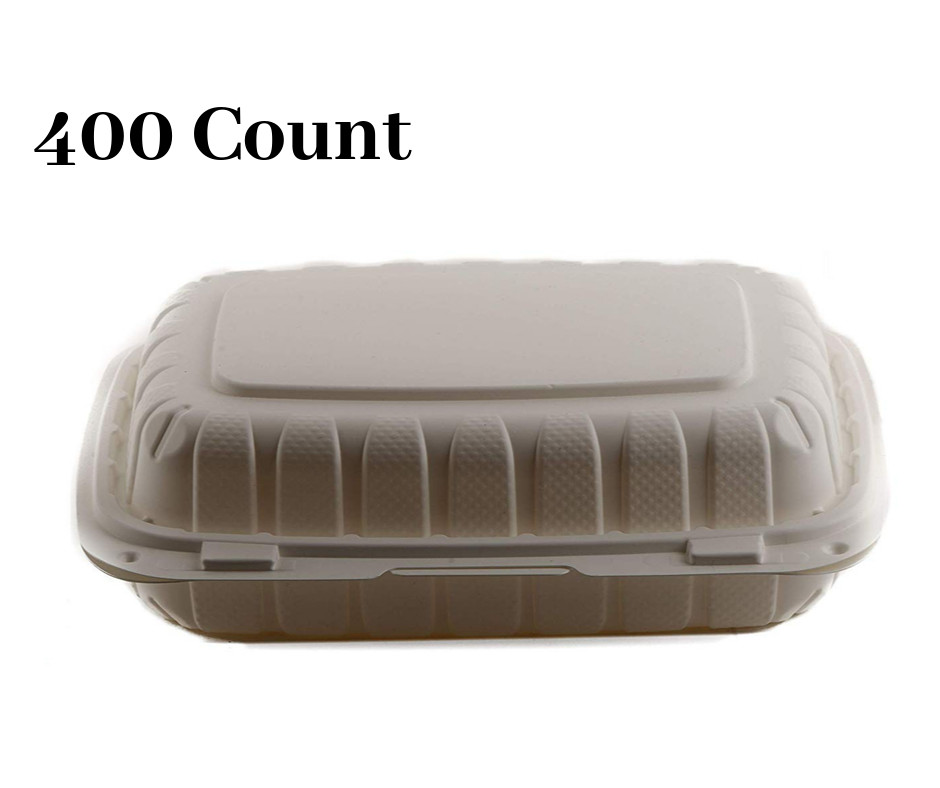 400 Pack Clam Shell Take Out Food Container 9 x 6