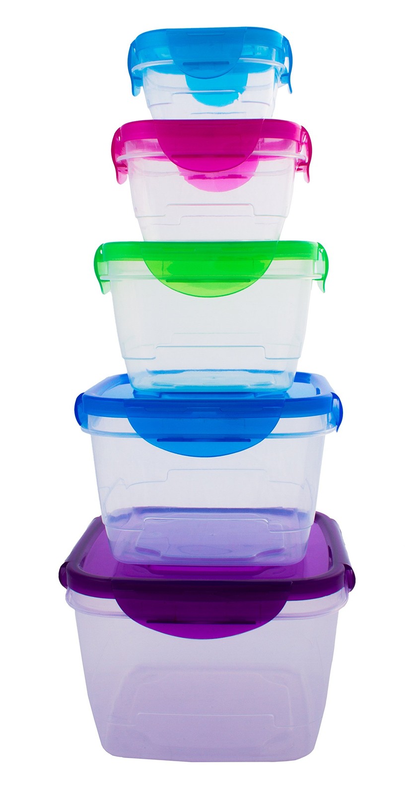 Imperial Home 10 Pc Food Storage Set, Plastic Containers for Multiple Colors