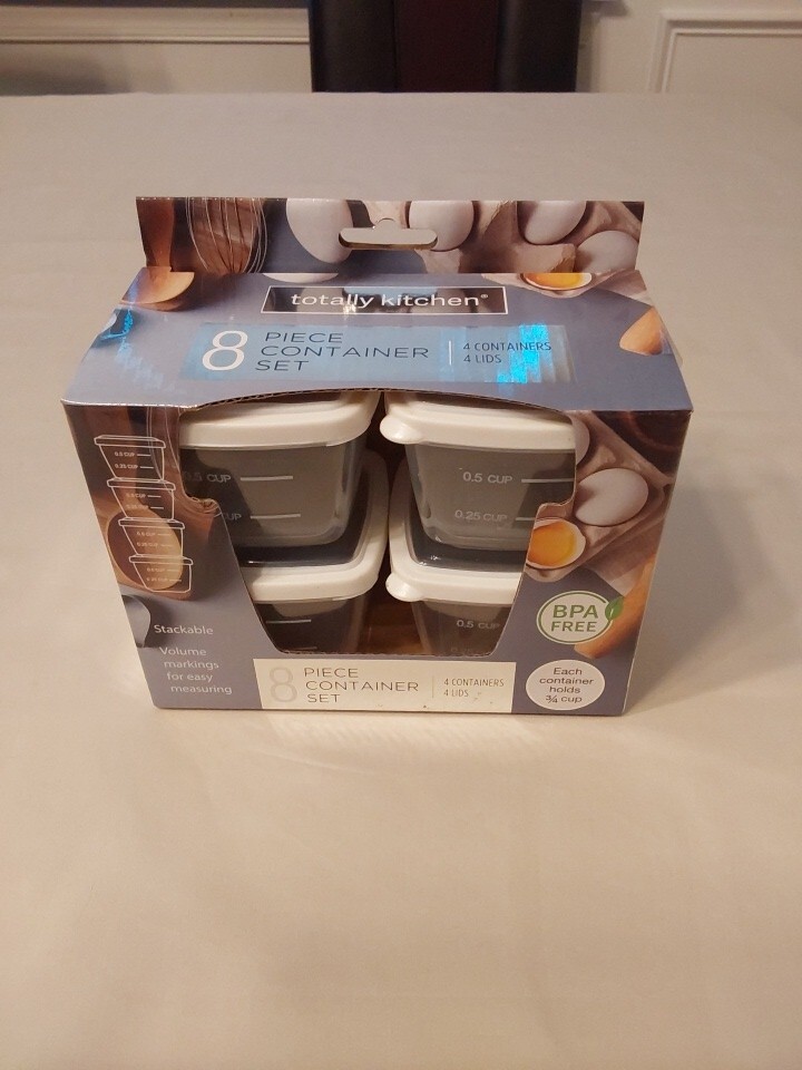Kitchen Classics 4 containers -Clear Food Storage Container Set, 8 Pieces