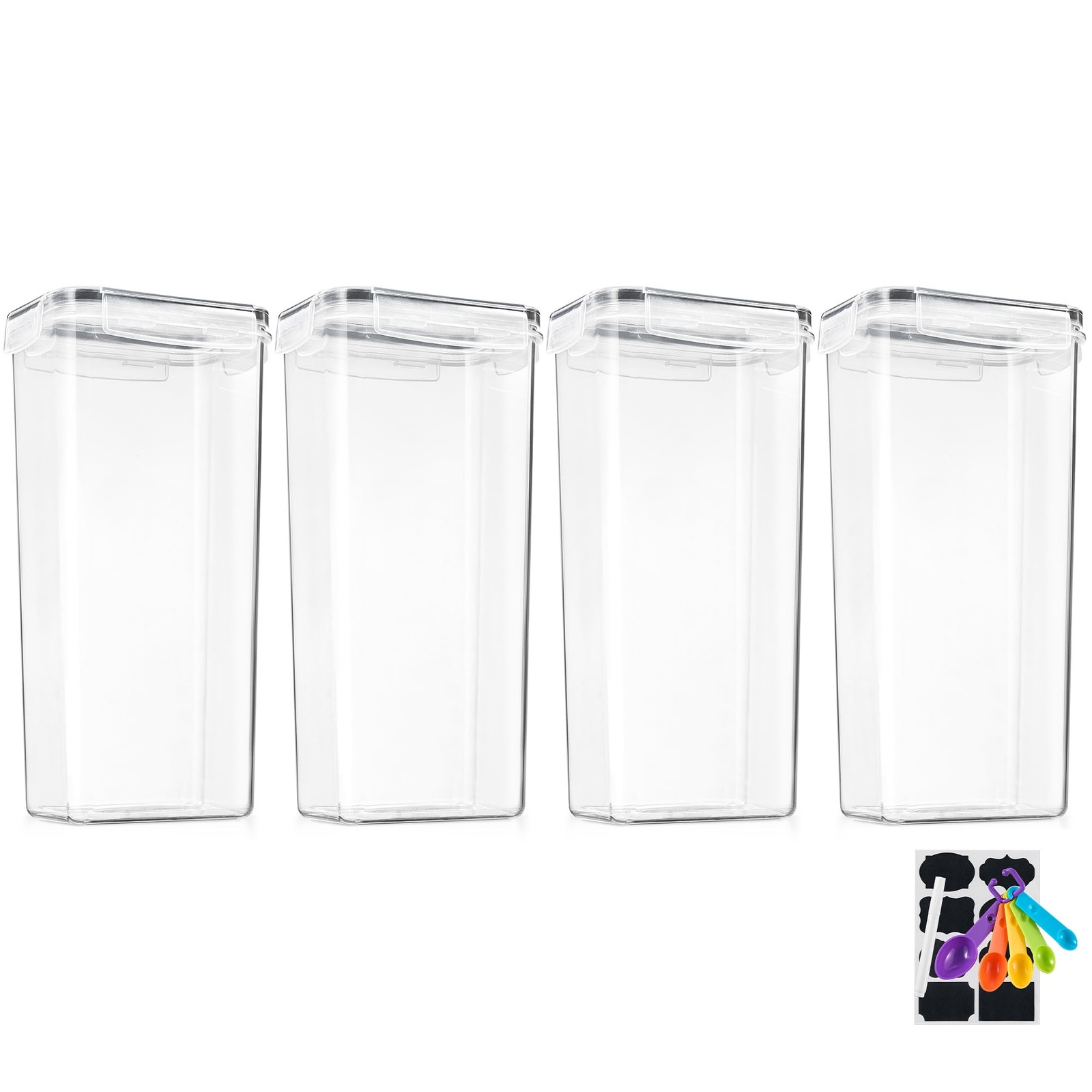 2-pack Airtight Food Storage Containers BPA-Free Plastic Cereal Pasta Dry Goods