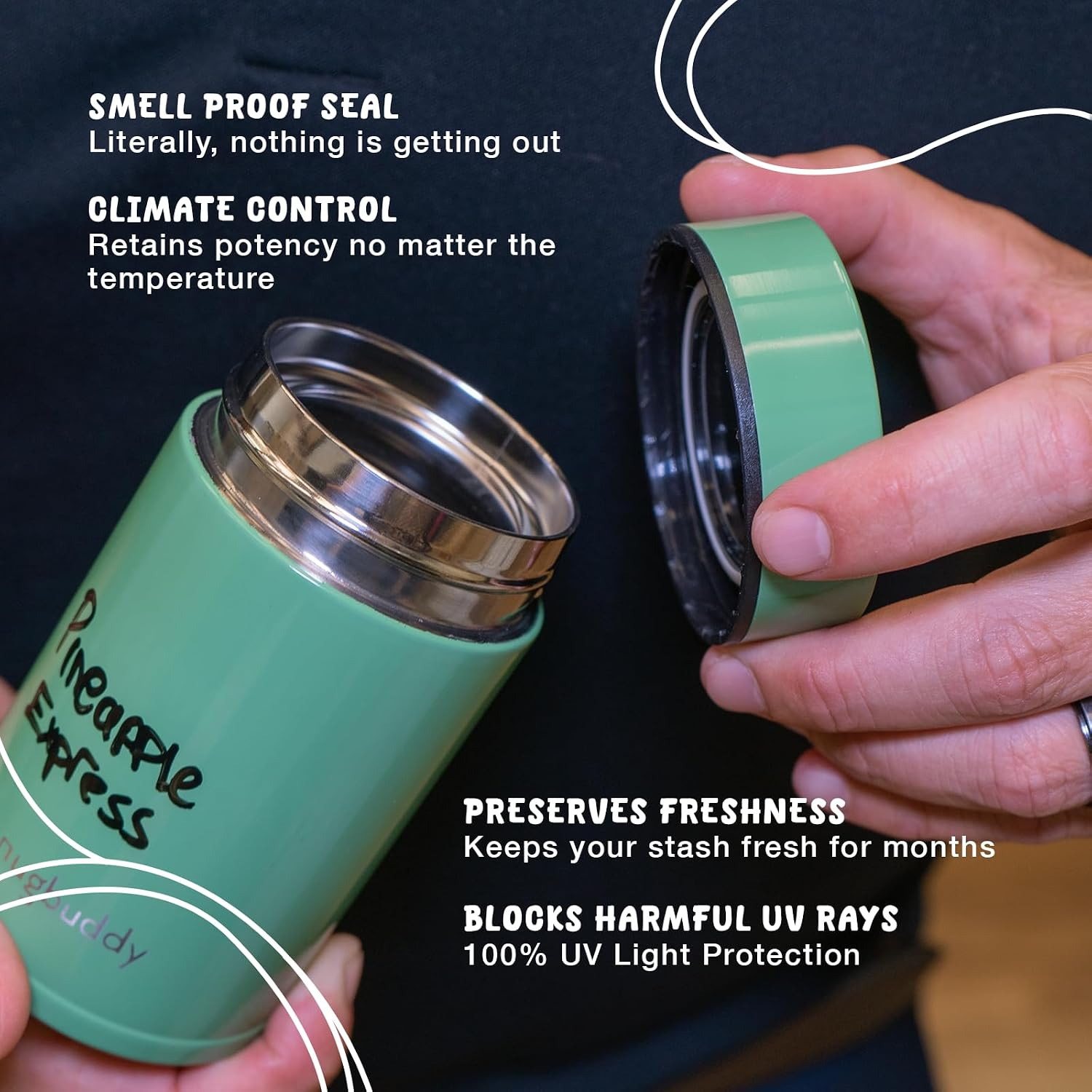 Mini Airtight Storage Container – Vacuum Sealed Insulated W Nested Glass Jar – U