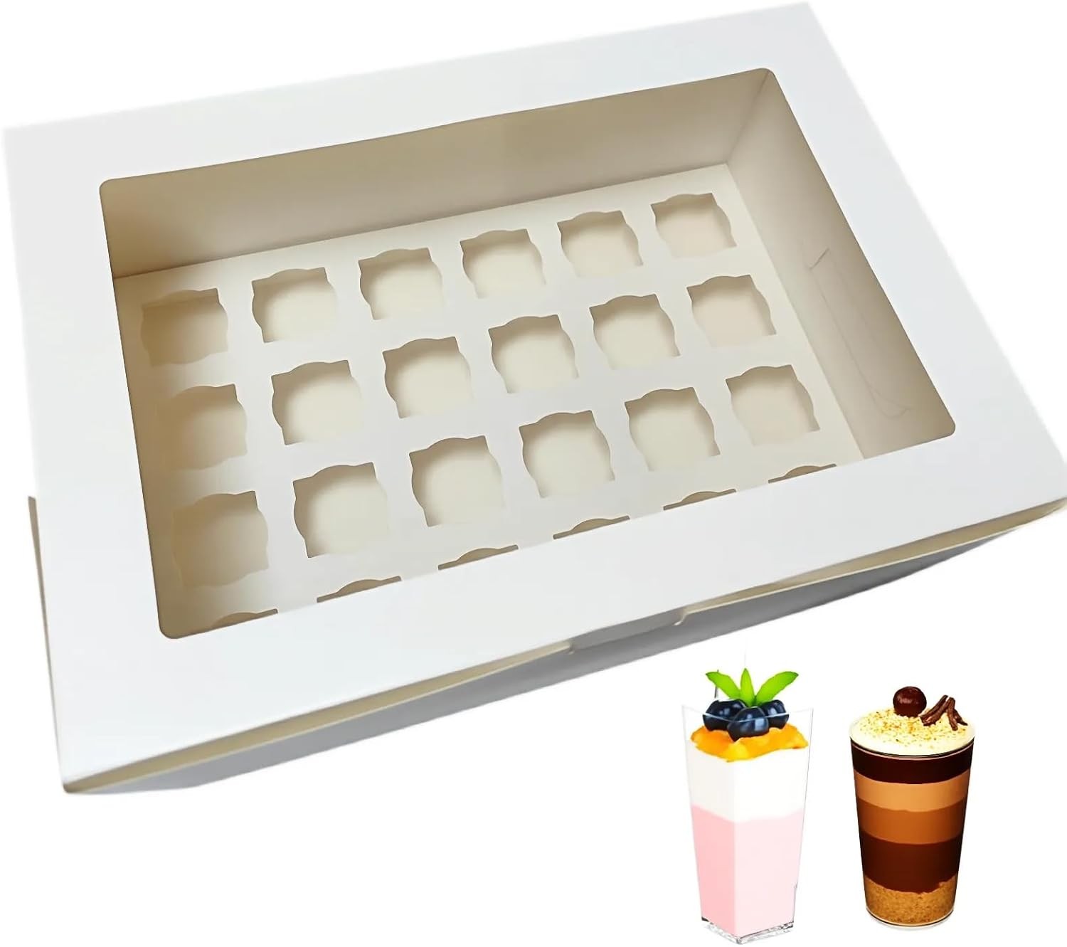 Dessert Shooter Box,set of 12 each can hold 24 3oz dessert shooters food-grade
