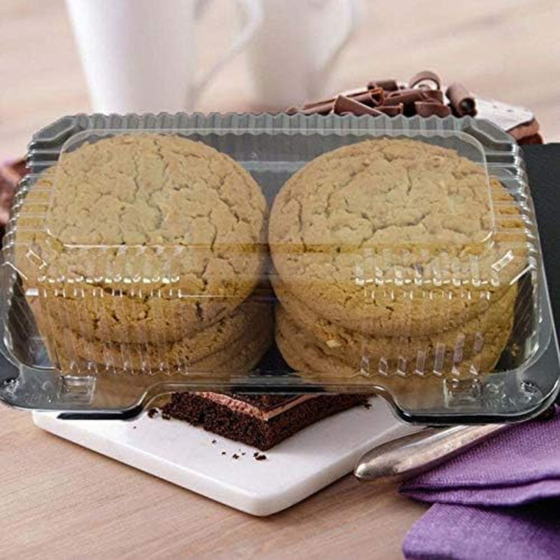 Bakers Pantry cake roll container Clear Hinged Lid disposable 9″ x 5 great for L